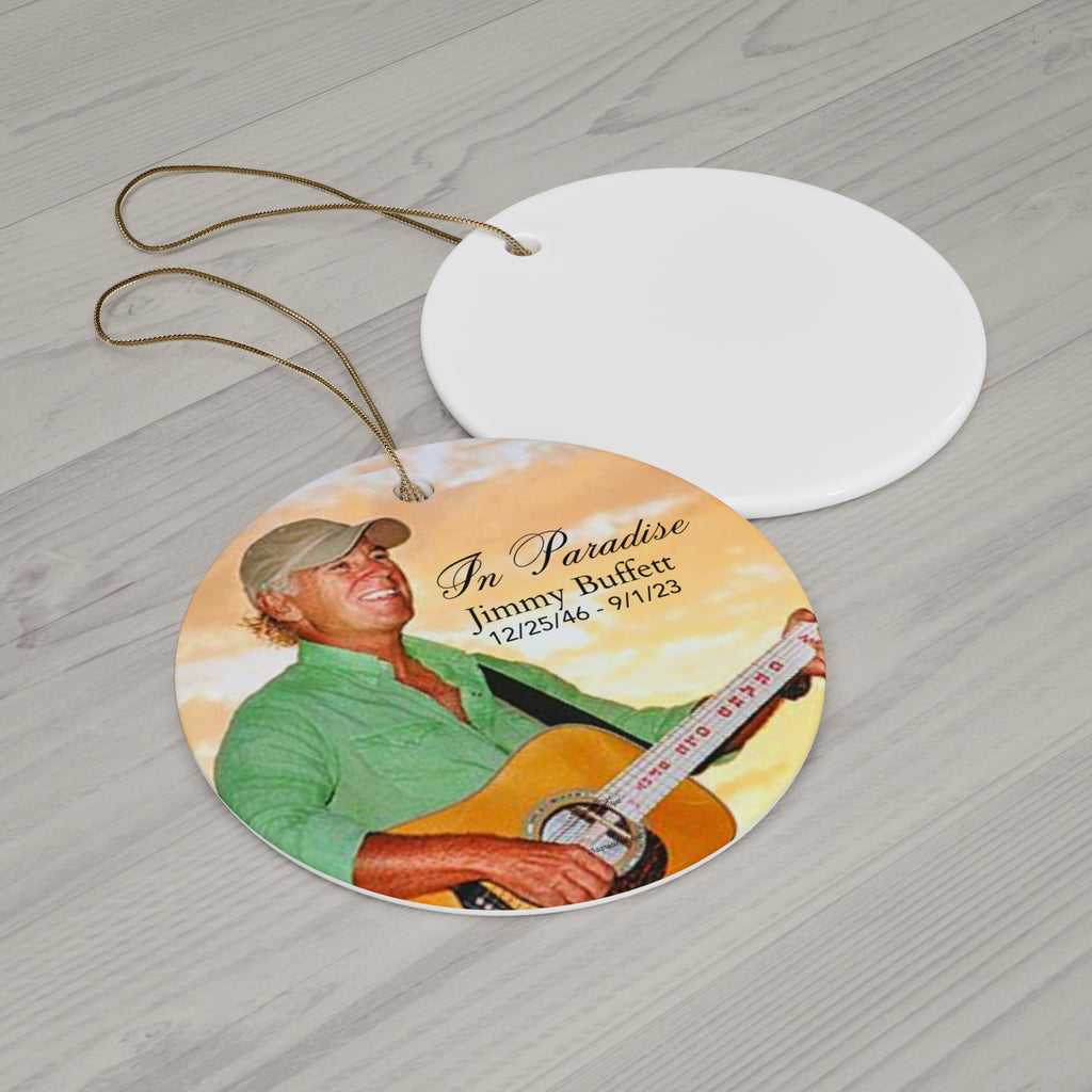 Jimmy Buffett Memorial Ceramic Christmas Ornament