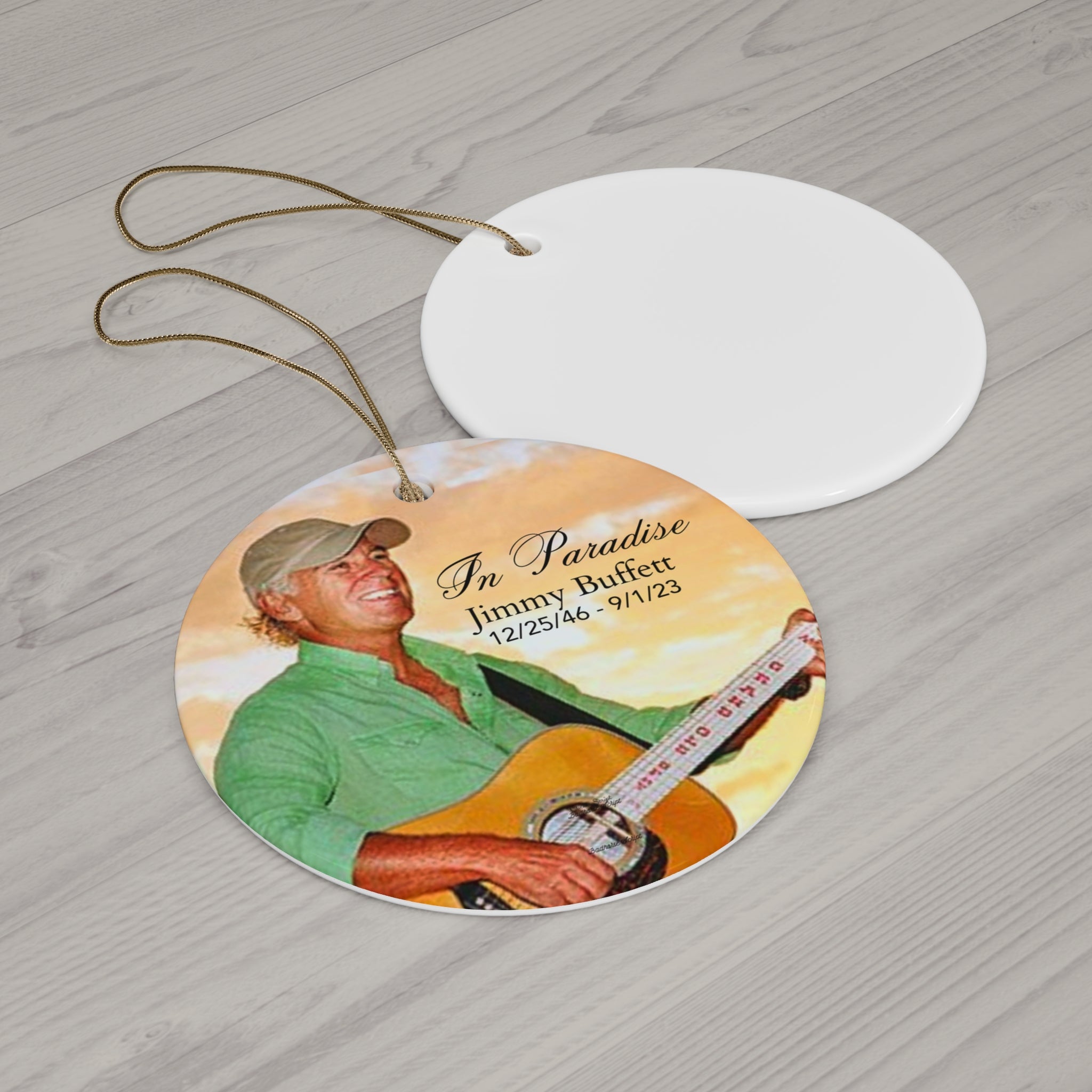 Jimmy Buffett Memorial Ceramic Christmas Ornament