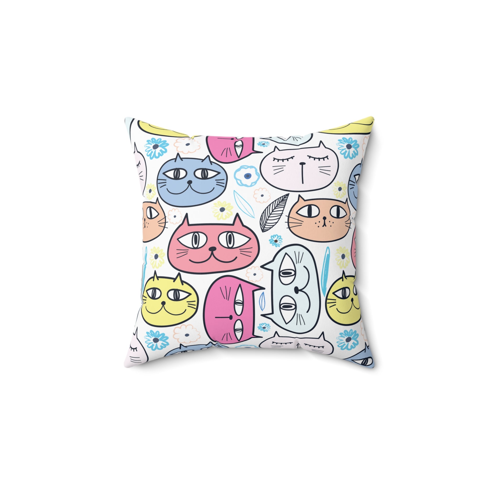 Fat Cat Square Throw Pillow