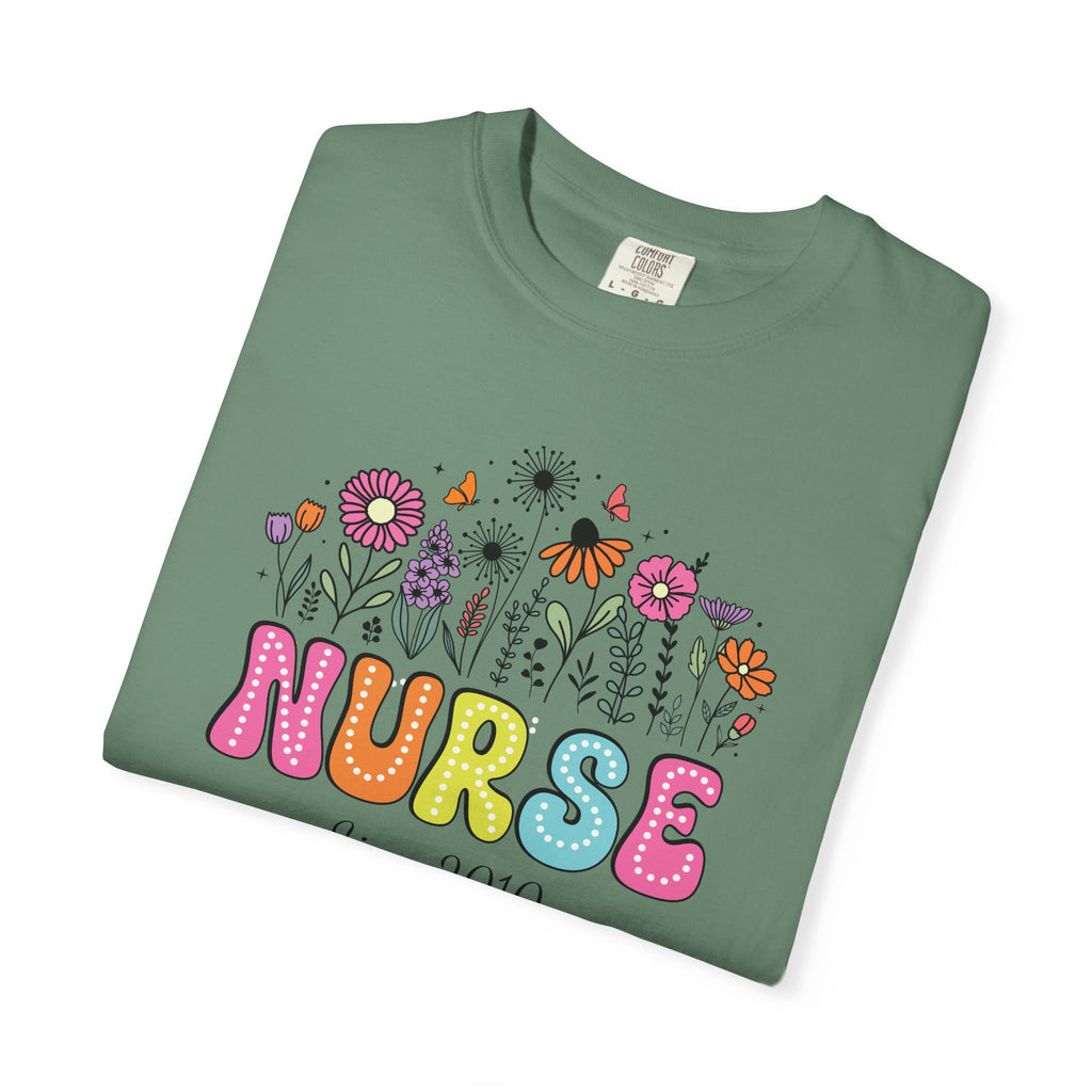 Personalized Floral Nurse T-Shirt, New Nurse Grad Gift, Nurse Gift