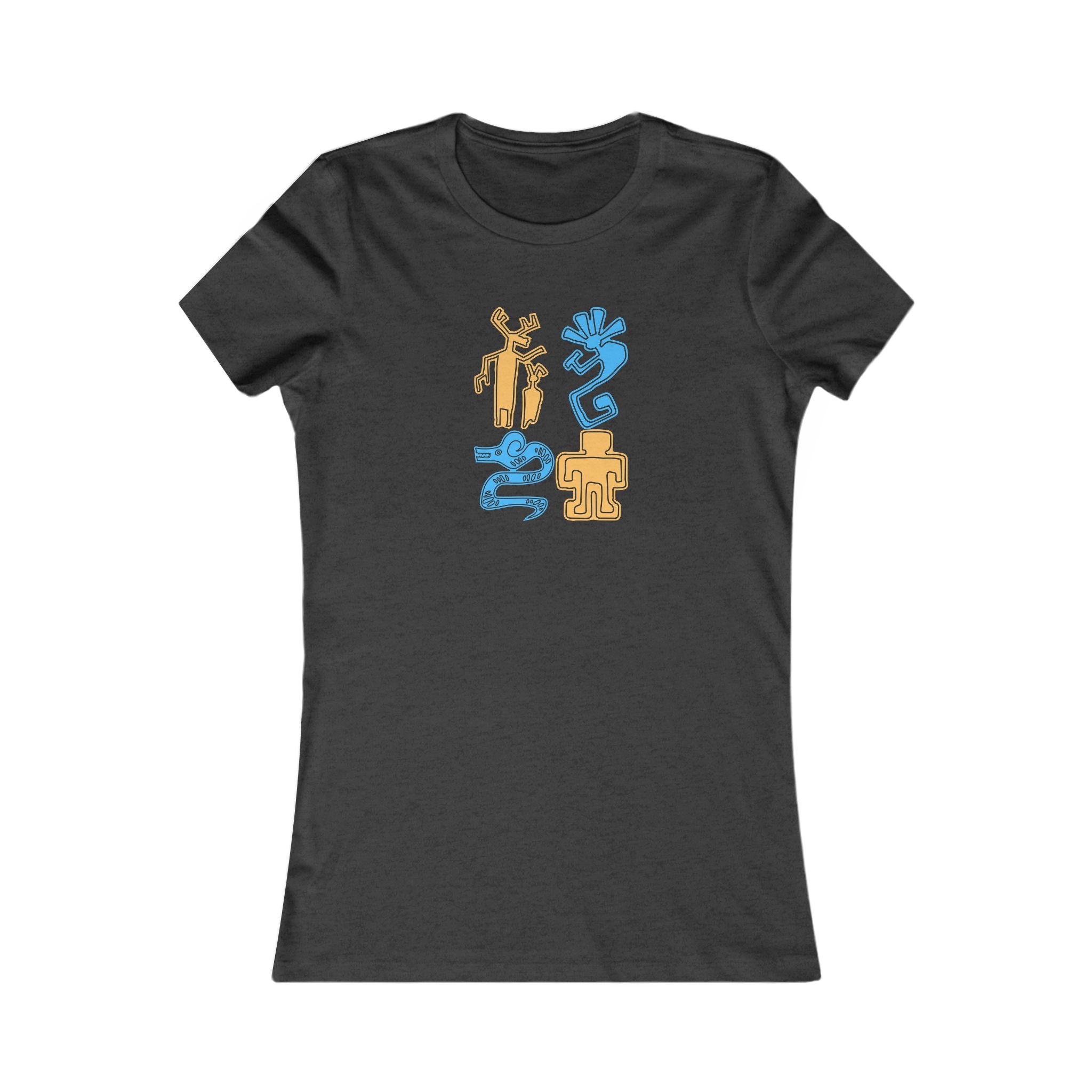 Southwestern Petroglyph Women's Tee, Alien Art T-Shirt, Tribal Graphic Top, Southwest Clothing, Desert Boho Shirt