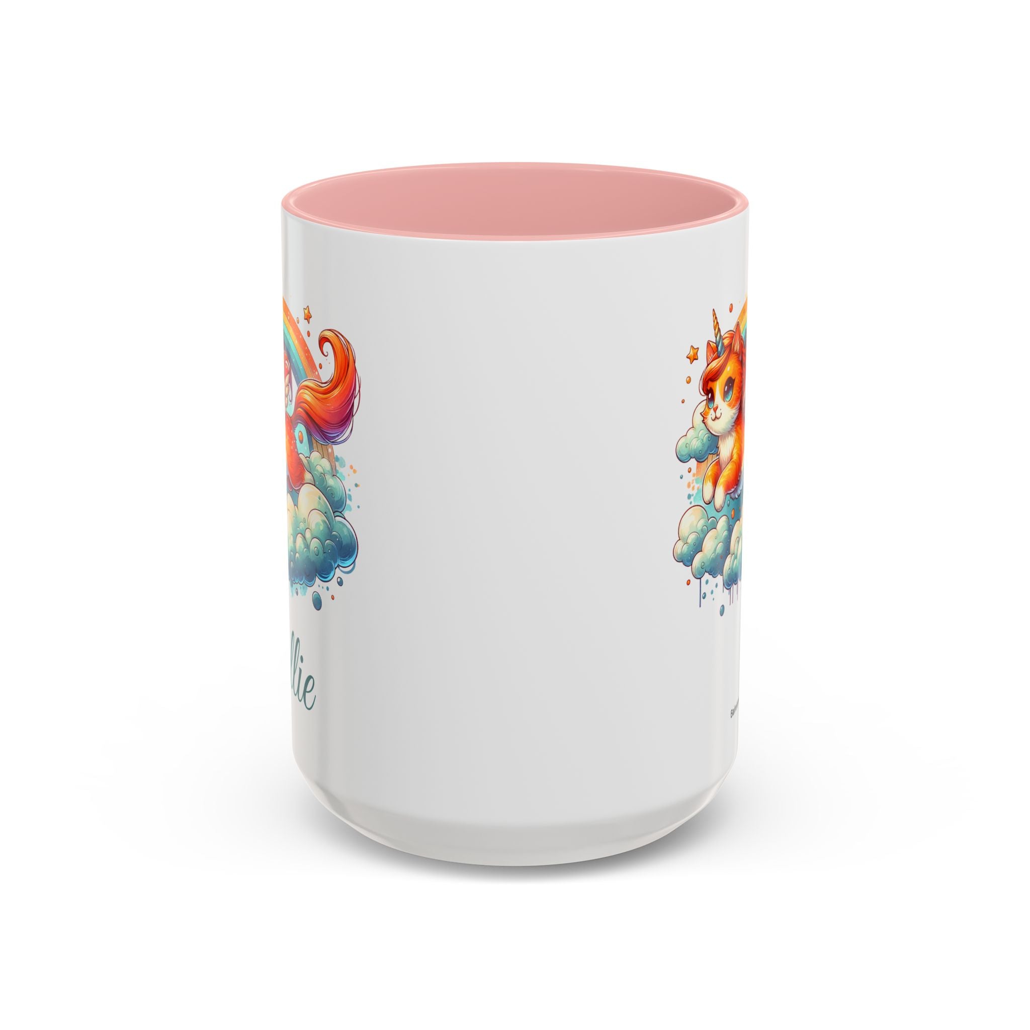 Personalized Flying Orange Unicorn Cat Coffee Mug, Orange Cat Mug