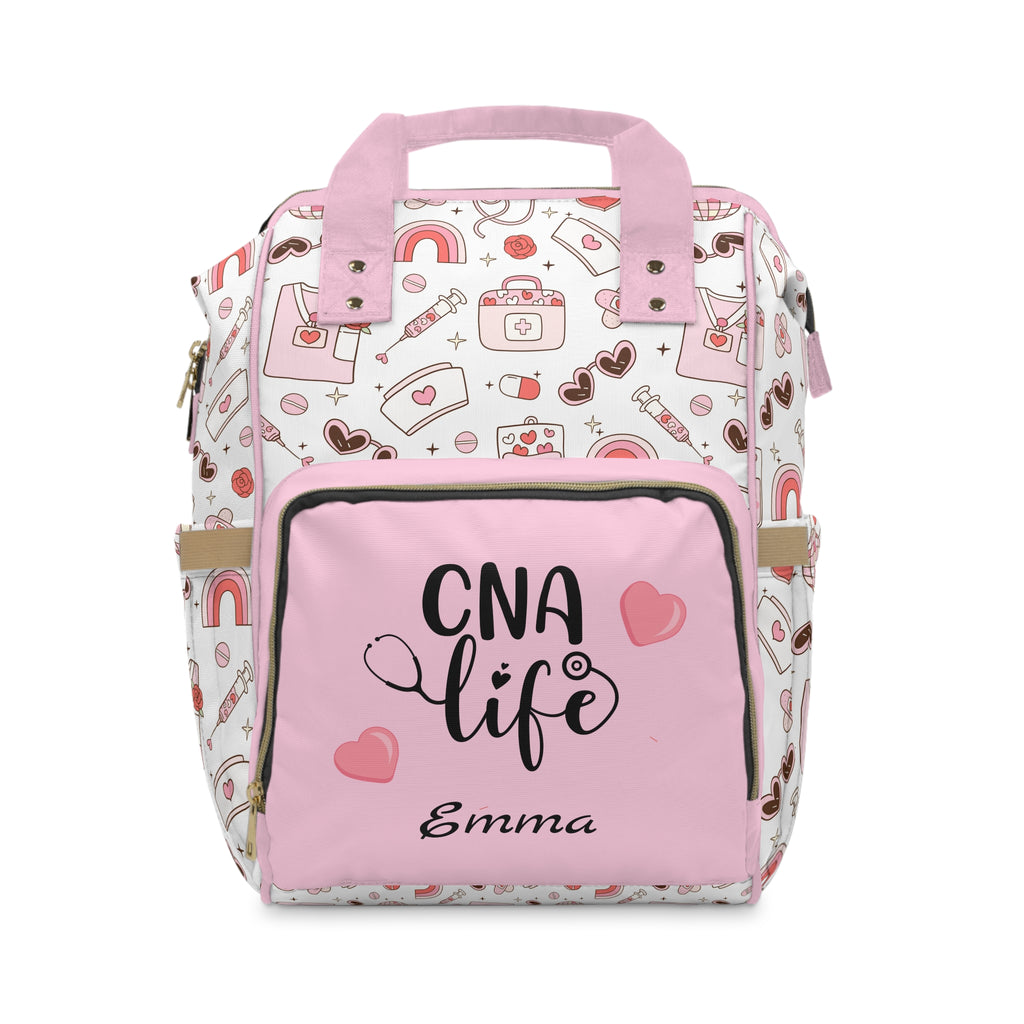 Personalized  CNA Tote Bag, Heart Print Nursing Backpack, CNA Valentine's Day Gift, Lightweight CNA Bag, Multifunctional Travel Nurse Bag
