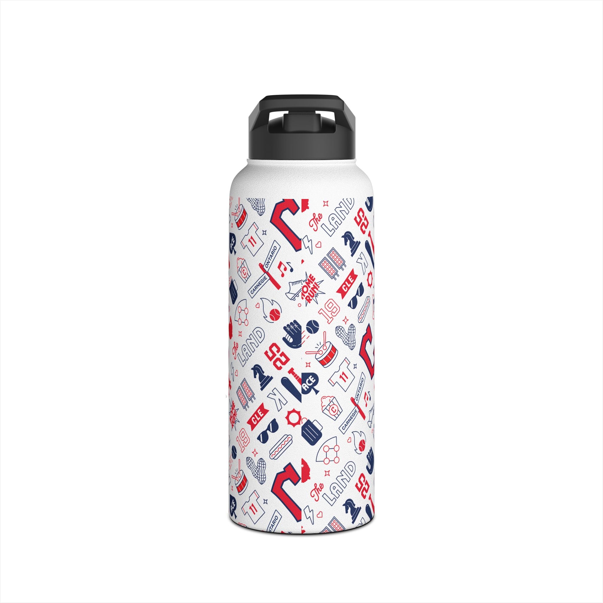 Cleveland Baseball Stainless Steel Water Bottle, CLE Baseball Team Water Bottle, 3 Sizes
