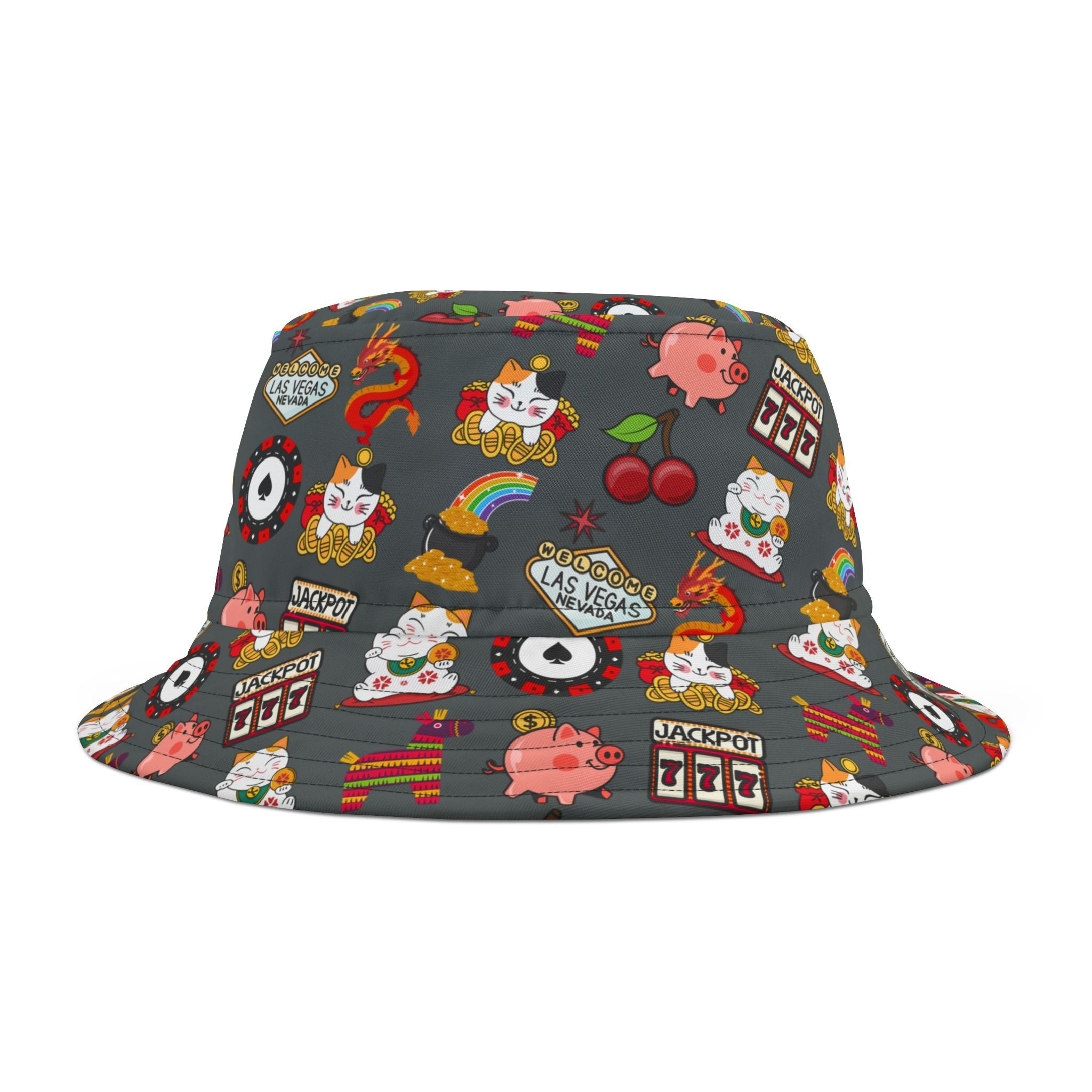 Vegas Casino Bucket Hat, Las Vegas Summer Sun Hat, Poker Bucket Hat, Vegas Vacation Hat