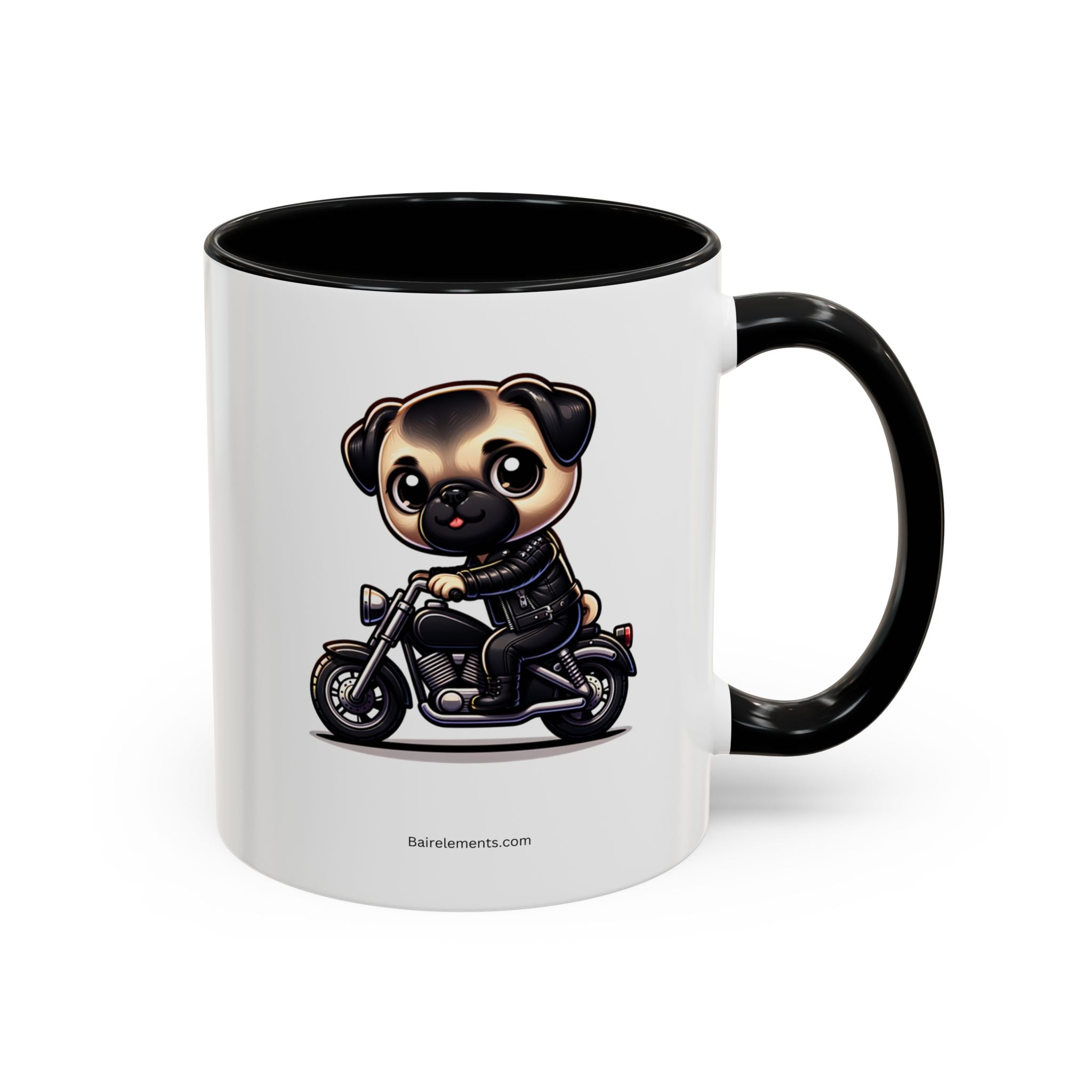 Personalized Motorcycle Pug Mug , Custom Dog Lover Coffee Cup
