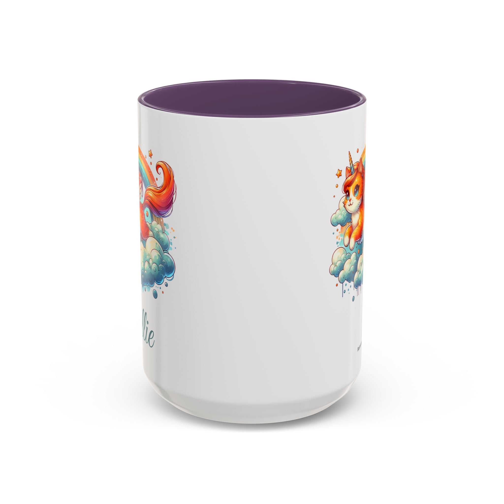 Personalized Flying Orange Unicorn Cat Coffee Mug, Orange Cat Mug