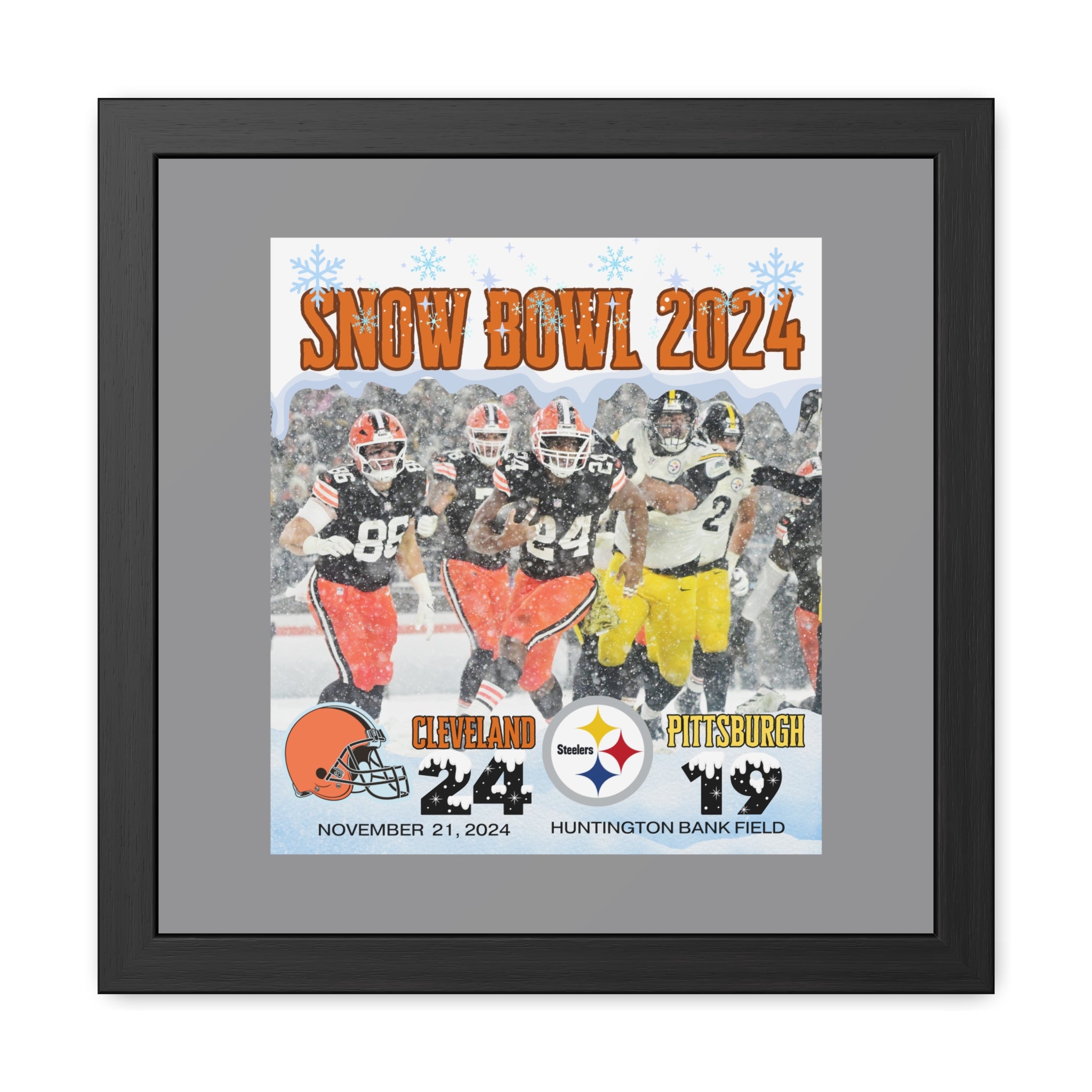 Cleveland Snow Bowl 2024 Limited Edition Wall Art Framed Poster 16 X 16, 24 X 24