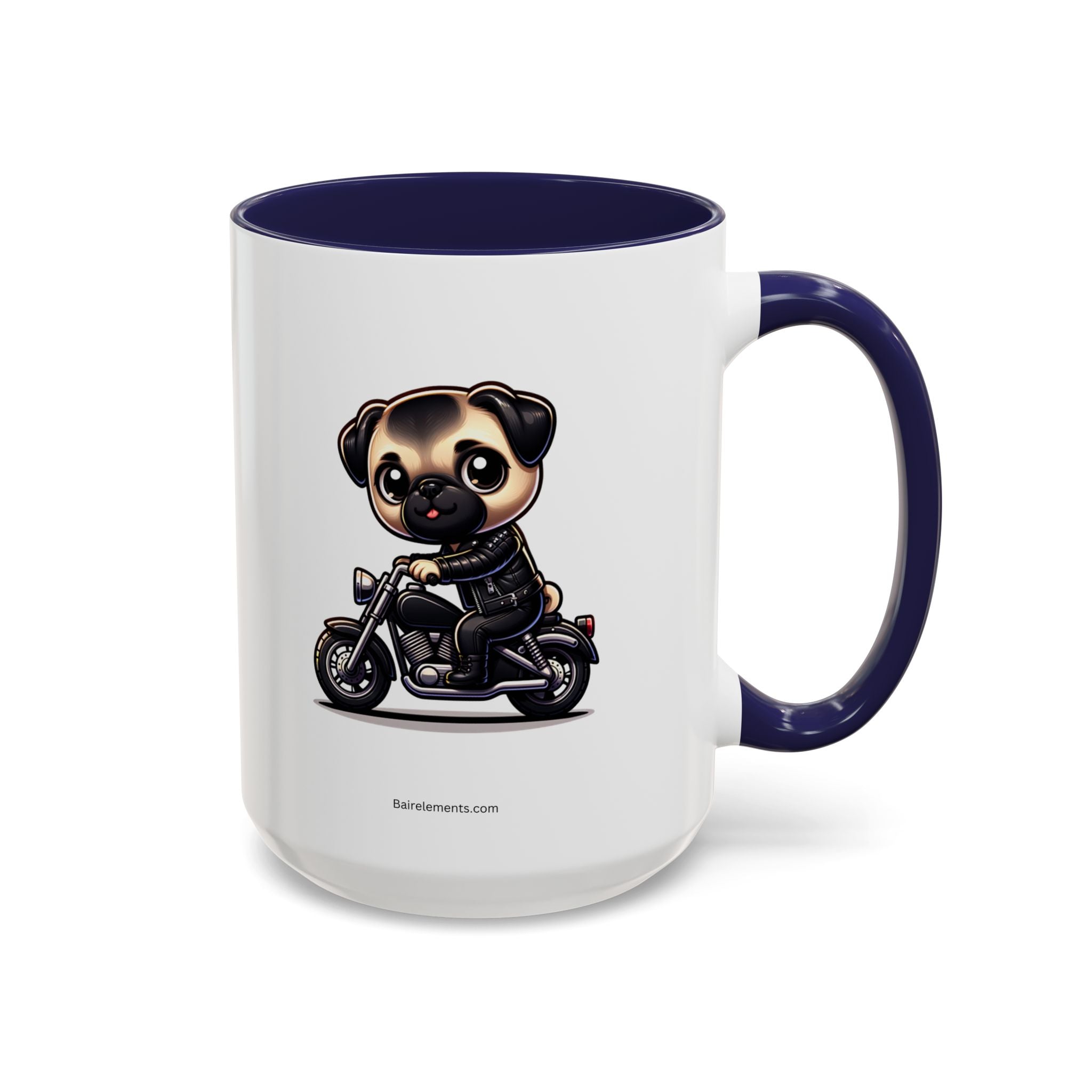 Personalized Motorcycle Pug Mug , Custom Dog Lover Coffee Cup