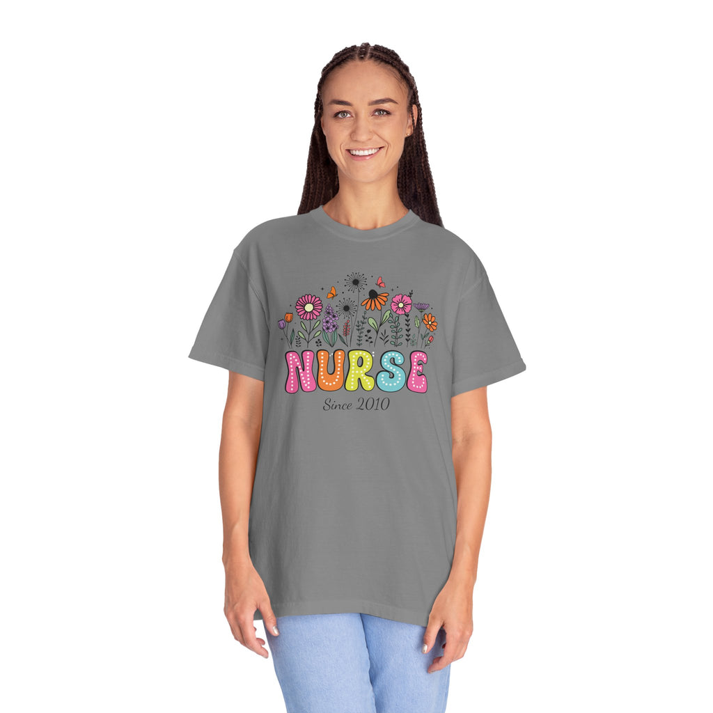 Personalized Floral Nurse T-Shirt, New Nurse Grad Gift, Nurse Gift
