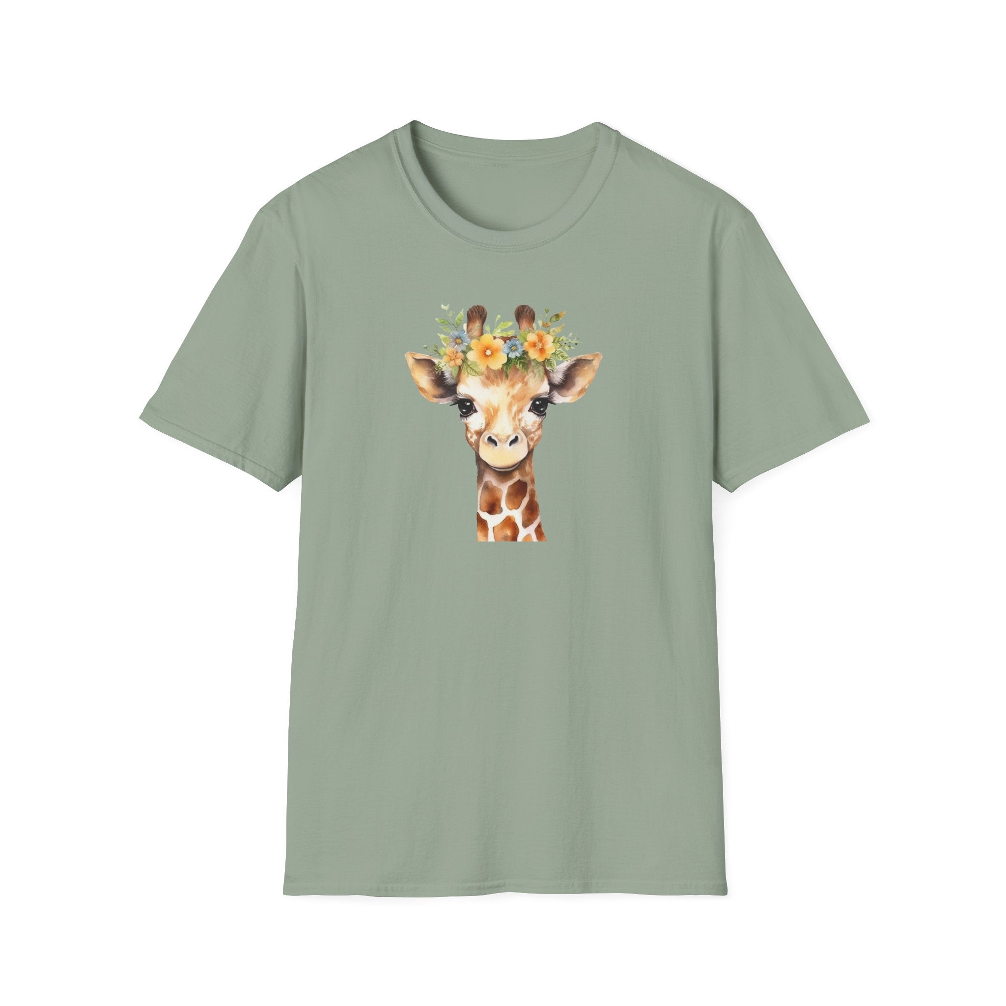 Floral Giraffe T-Shirt, Cute Animal Shirt, Unisex Tee, Animal Lover Gift, Casual Wear, Summer Fashion