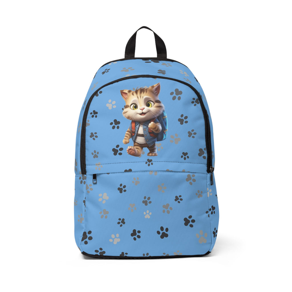 Kids Cat Character Nylon Backpack, Back to School Backpack 16"X12"X5" Blue
