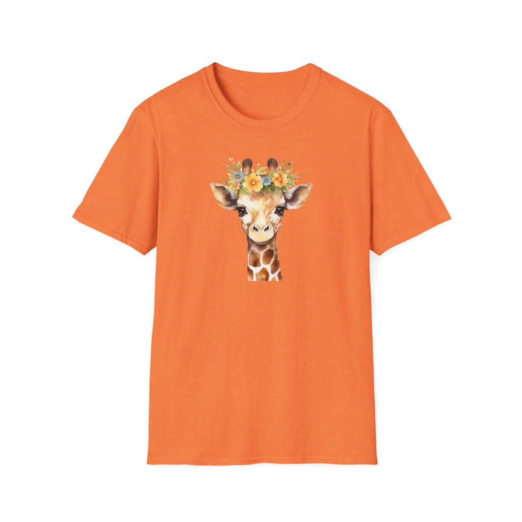 Floral Giraffe T-Shirt, Cute Animal Shirt, Unisex Tee, Animal Lover Gift, Casual Wear, Summer Fashion
