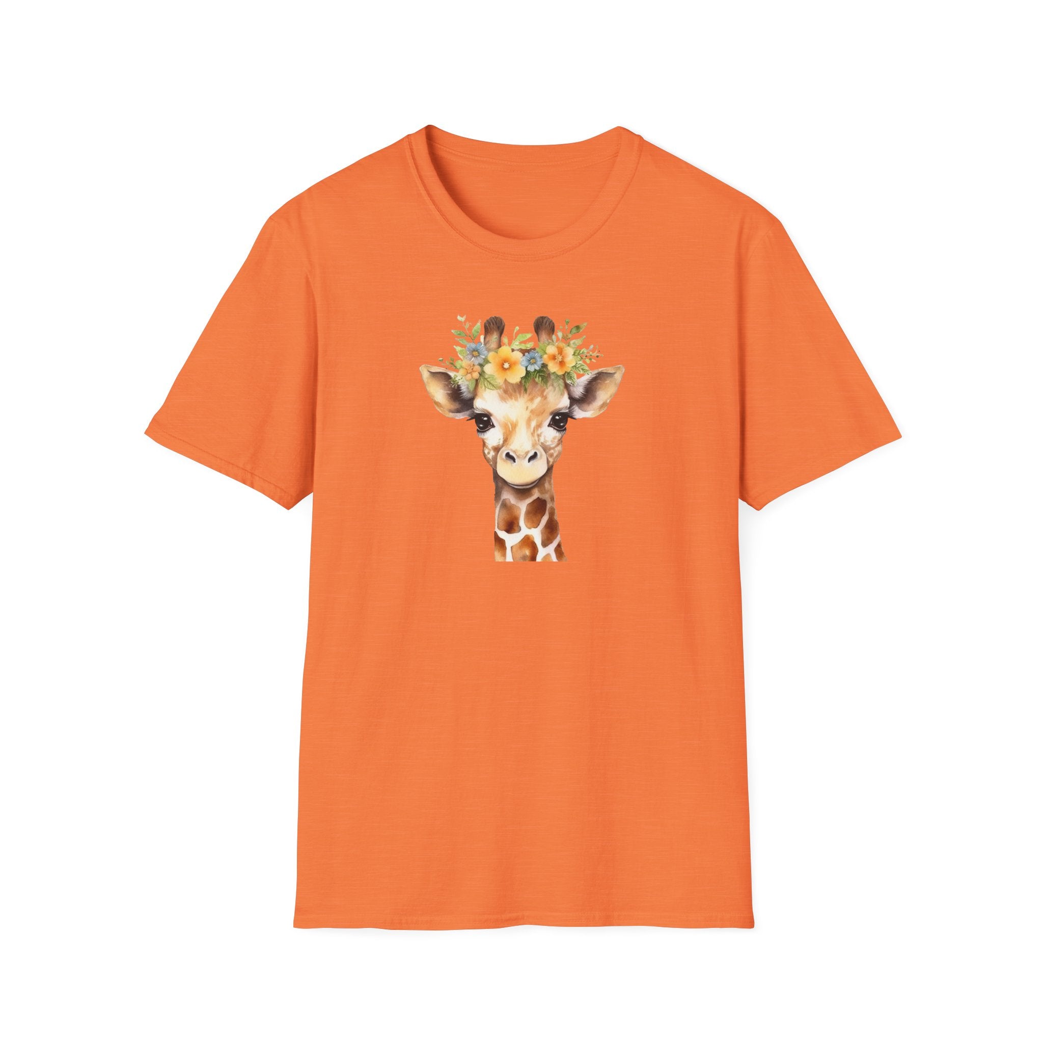 Floral Giraffe T-Shirt, Cute Animal Shirt, Unisex Tee, Animal Lover Gift, Casual Wear, Summer Fashion