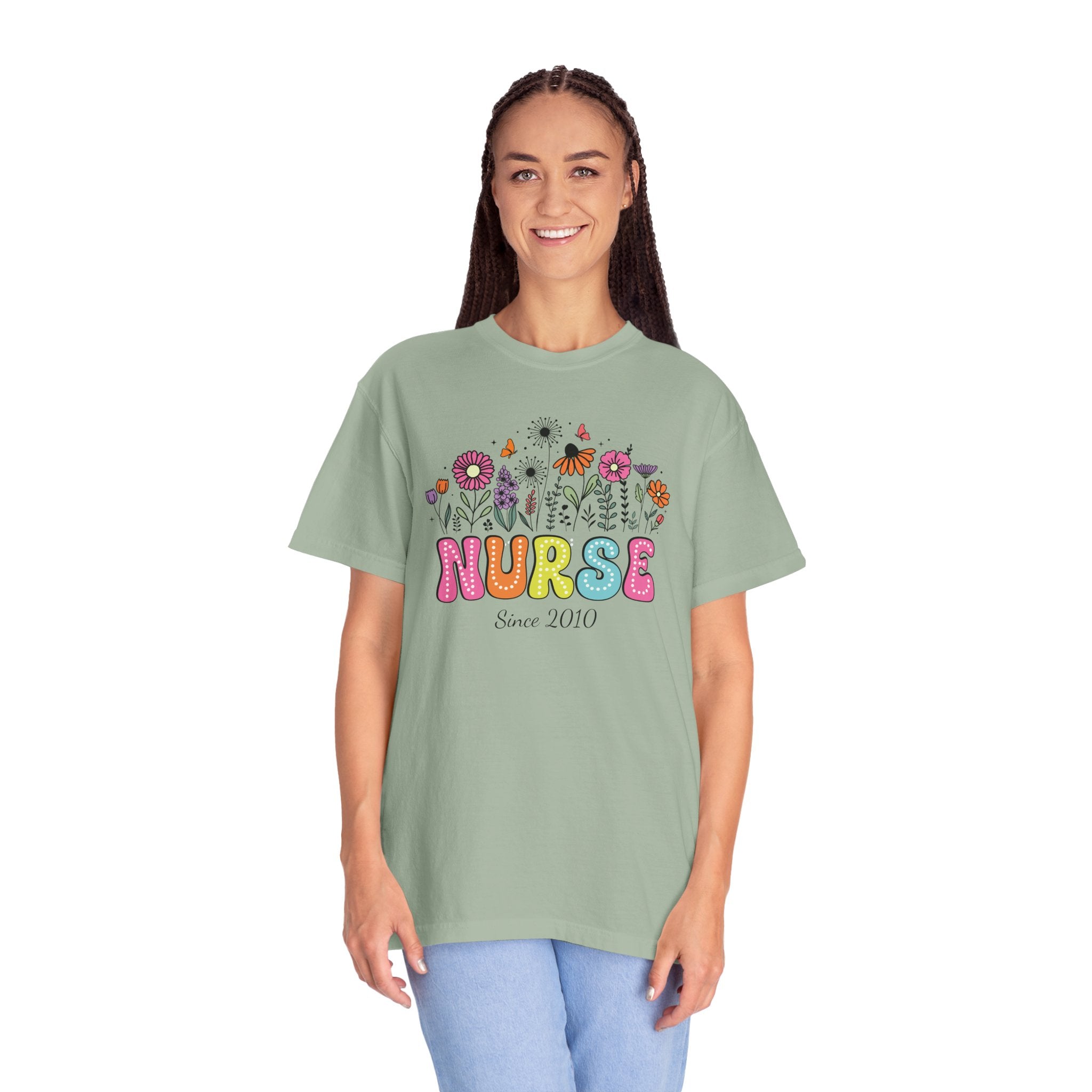 Personalized Floral Nurse T-Shirt, New Nurse Grad Gift, Nurse Gift
