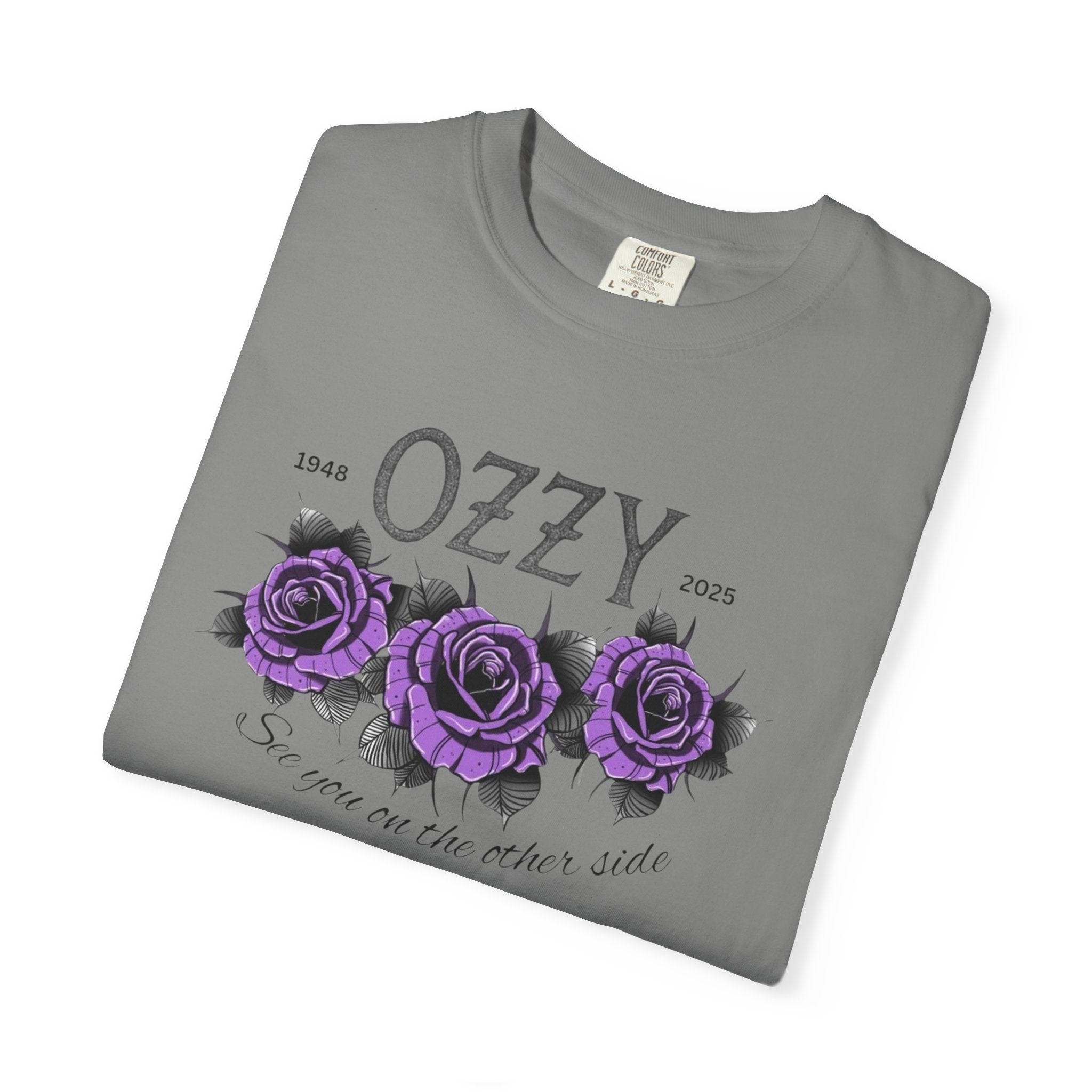 Vintage OZZY Floral T-Shirt, Memorial Blk Sabbath Music Lover Tee, Custom Artistic Graphic, Casual Wear
