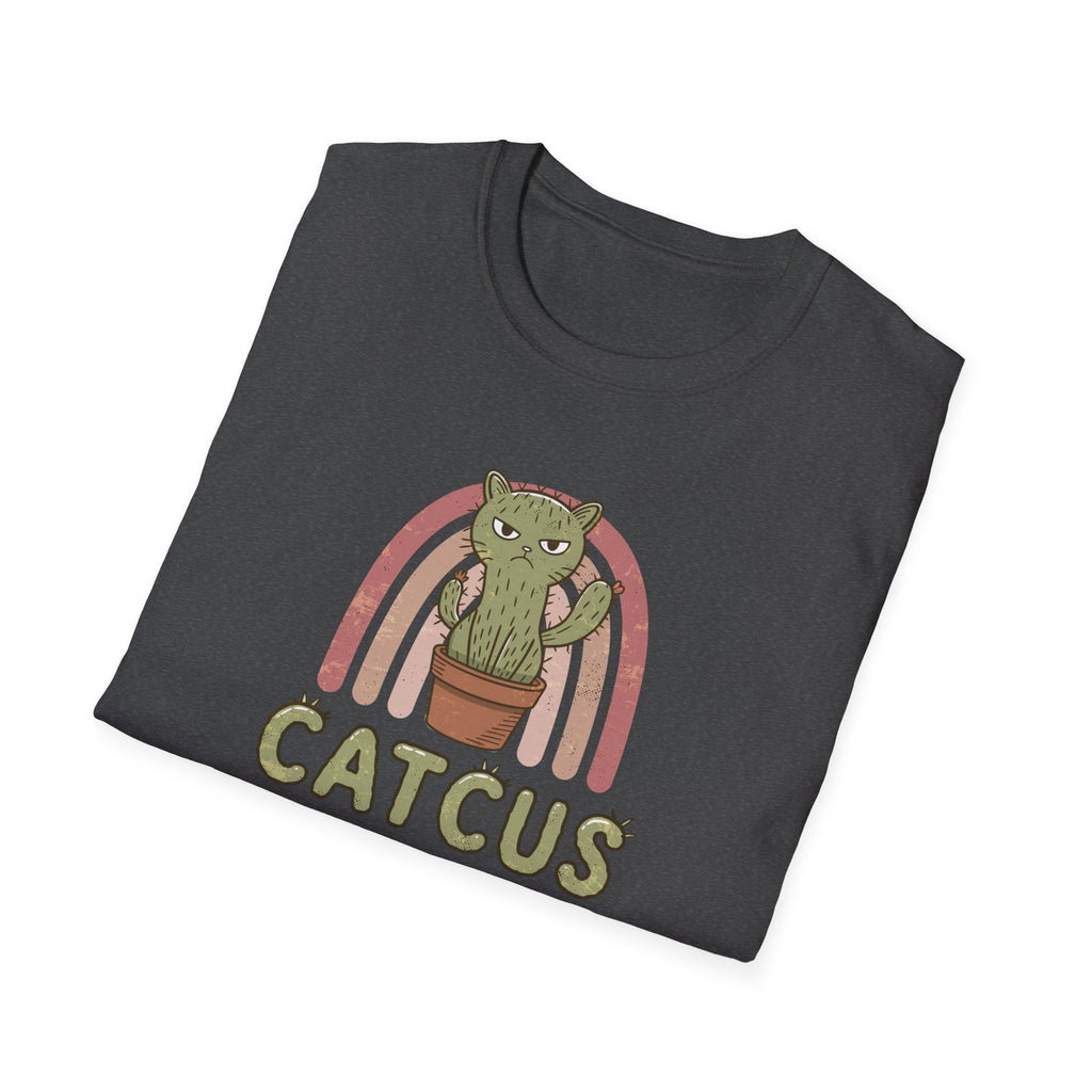 Cute Cat Cactus Unisex T-Shirt, Funny Cat Lover Gift, Plant Enthusiast Tee, Gift for Her, Quirky Humor Shirt, Summer Fashion
