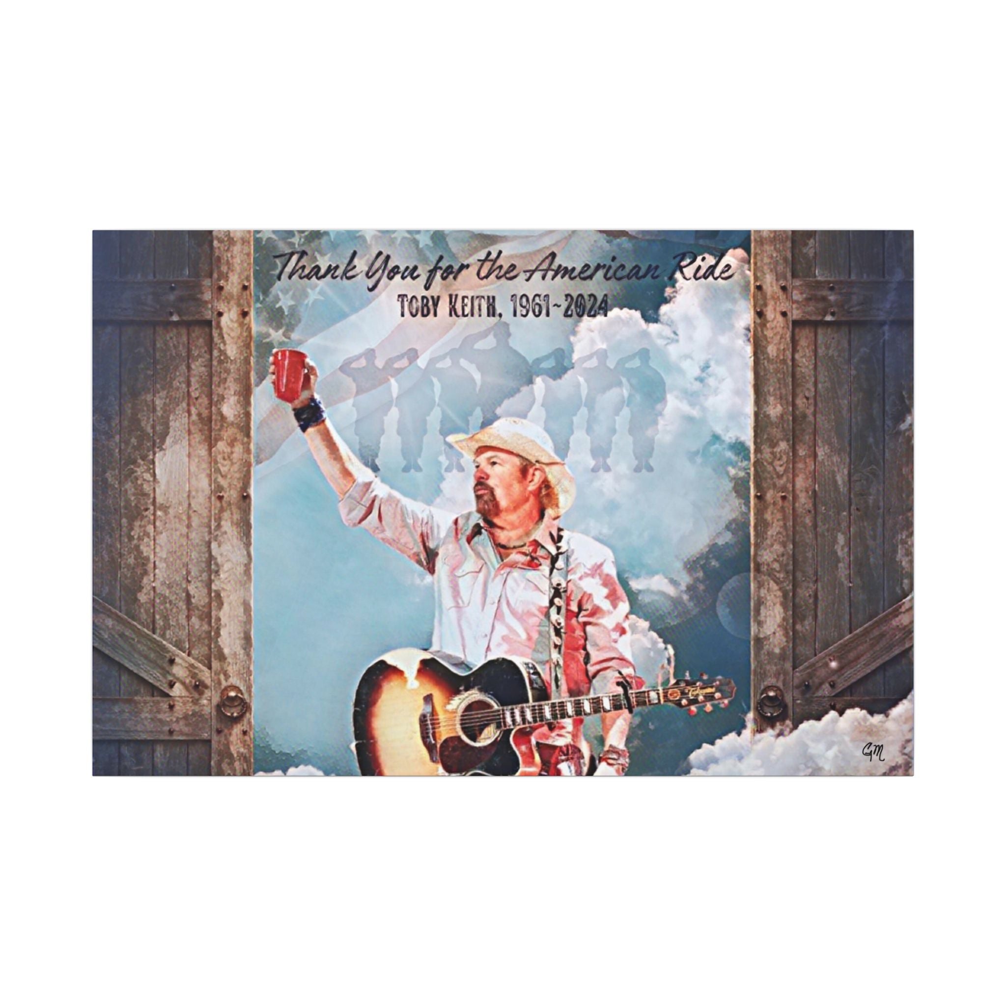 Toby Keith, Thank you for the American Ride, Original Canvas Painting , Toby Keith Wall Art