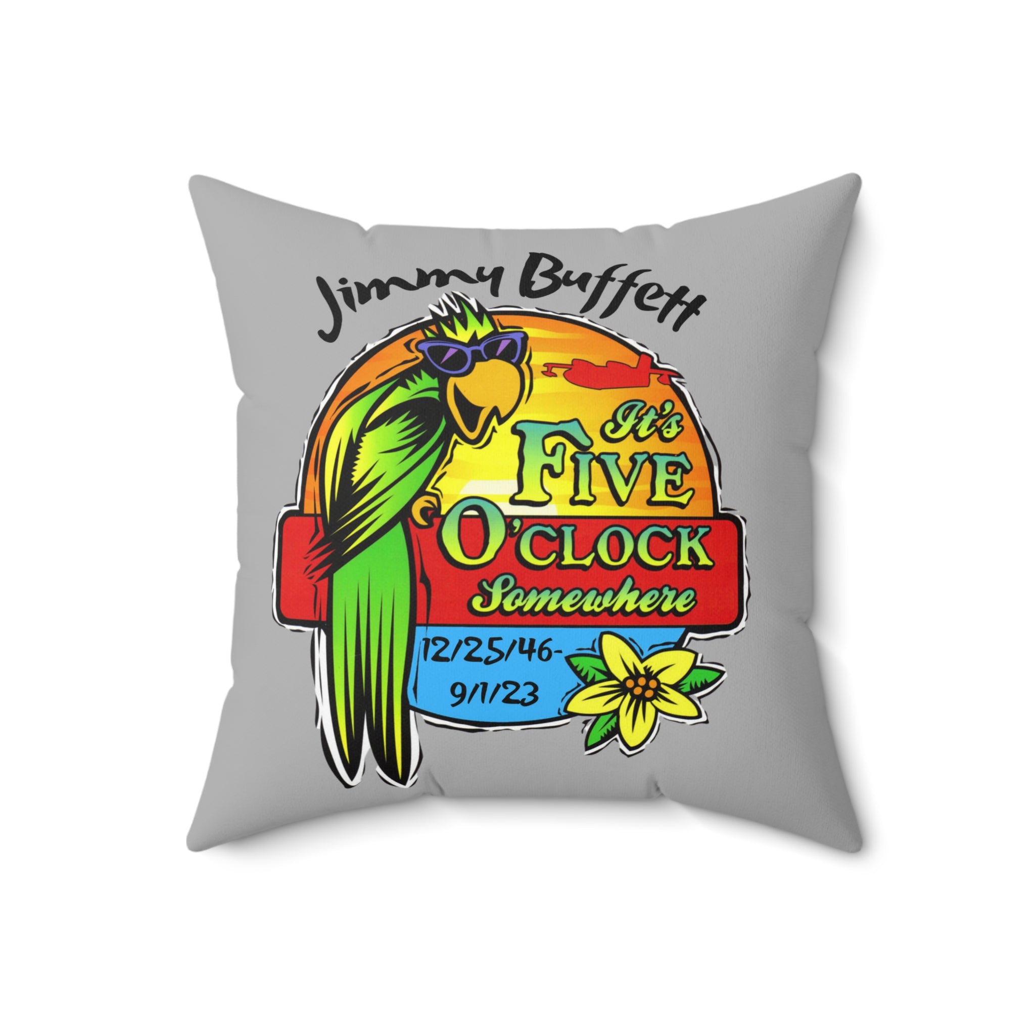 Jimmy Buffett, 5:00 Somewhere TributeThrow Pillow, Jimmy Buffett Pillow