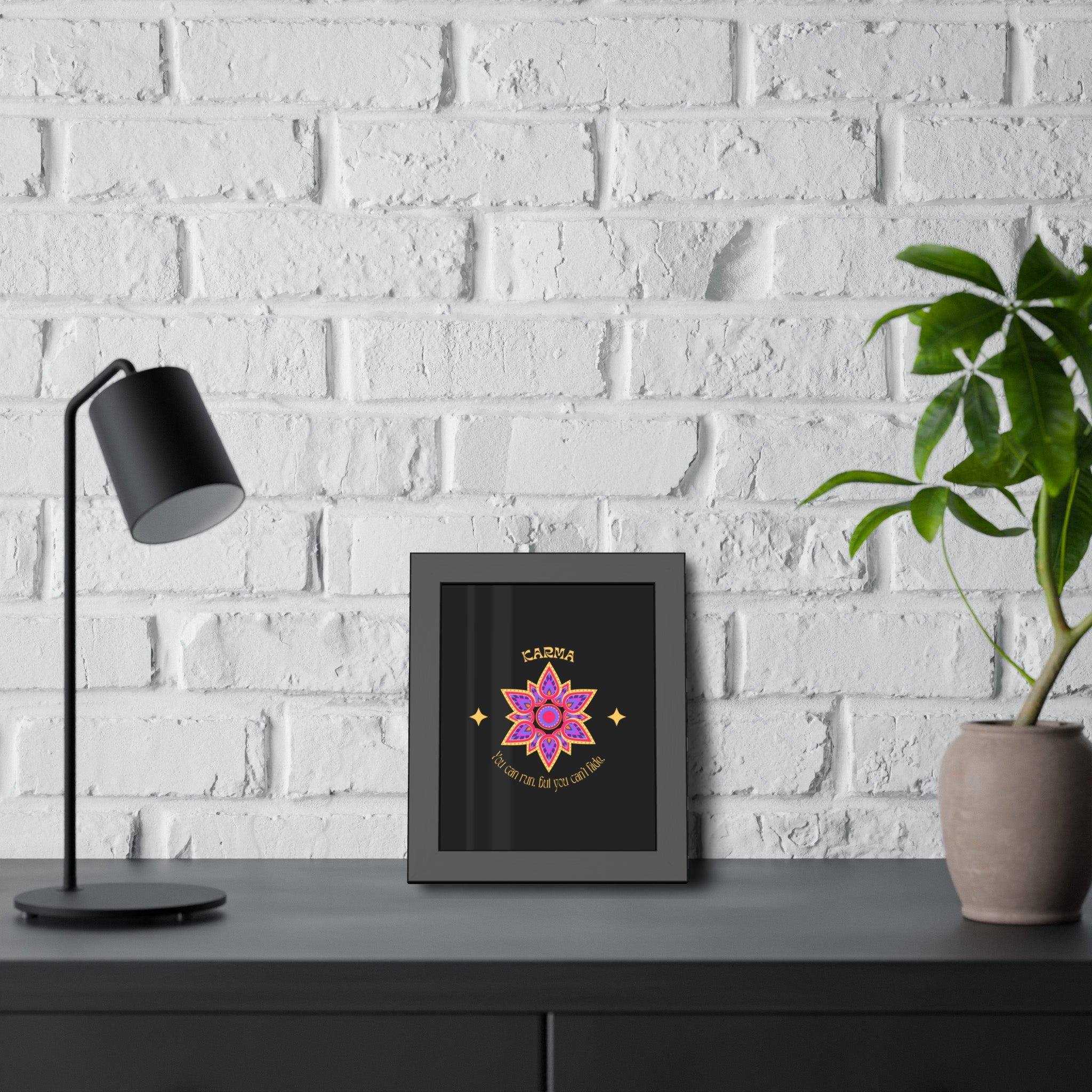 KARMA, You can run, but you cant hide, Framed Wall Art
