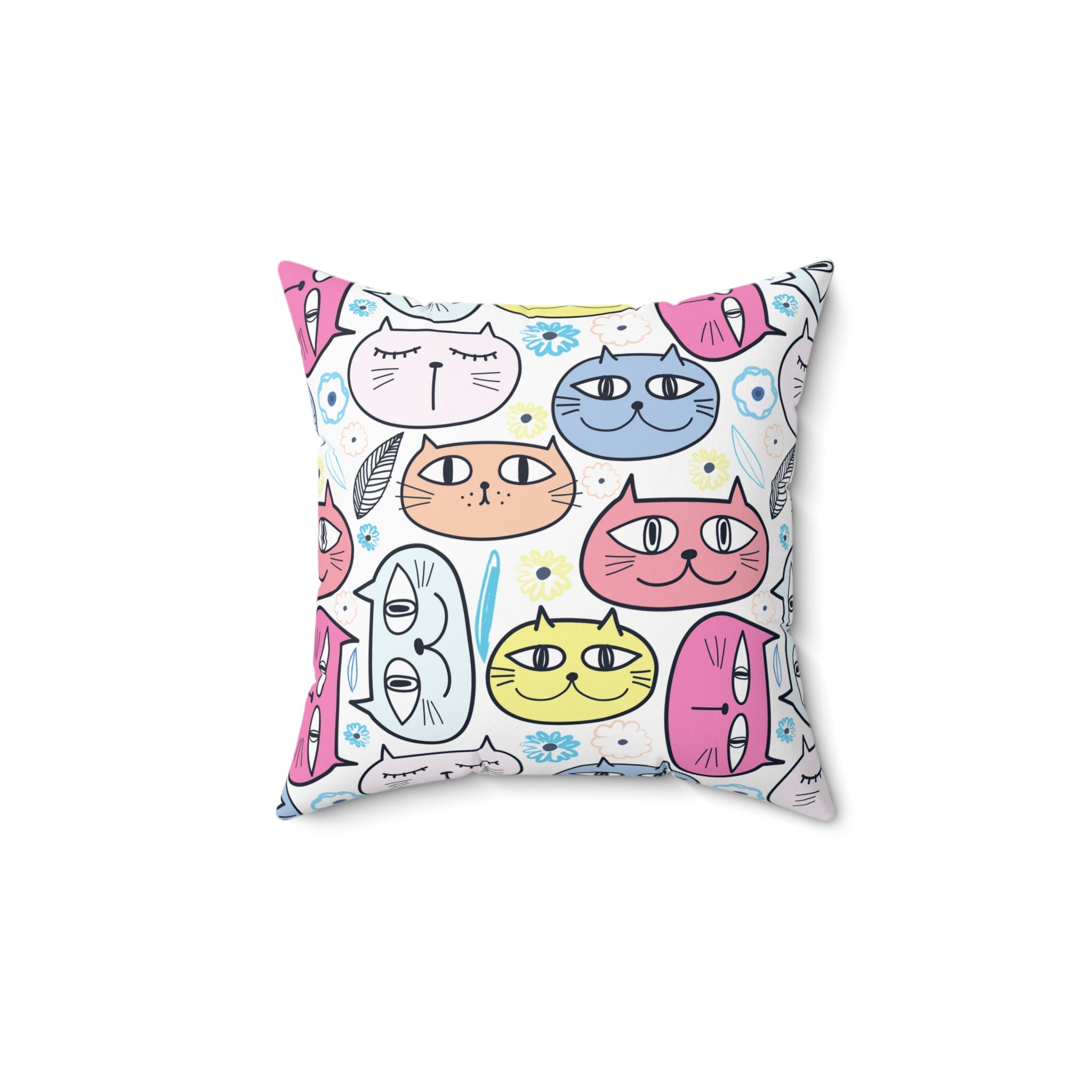 Fat Cat Square Throw Pillow