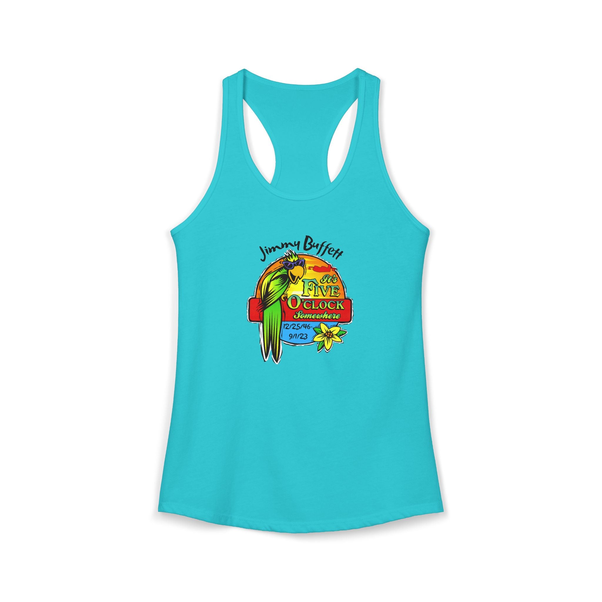 Its Five O'Clock Somewhere, Jimmy Buffett Women's Ideal Racerback Tank
