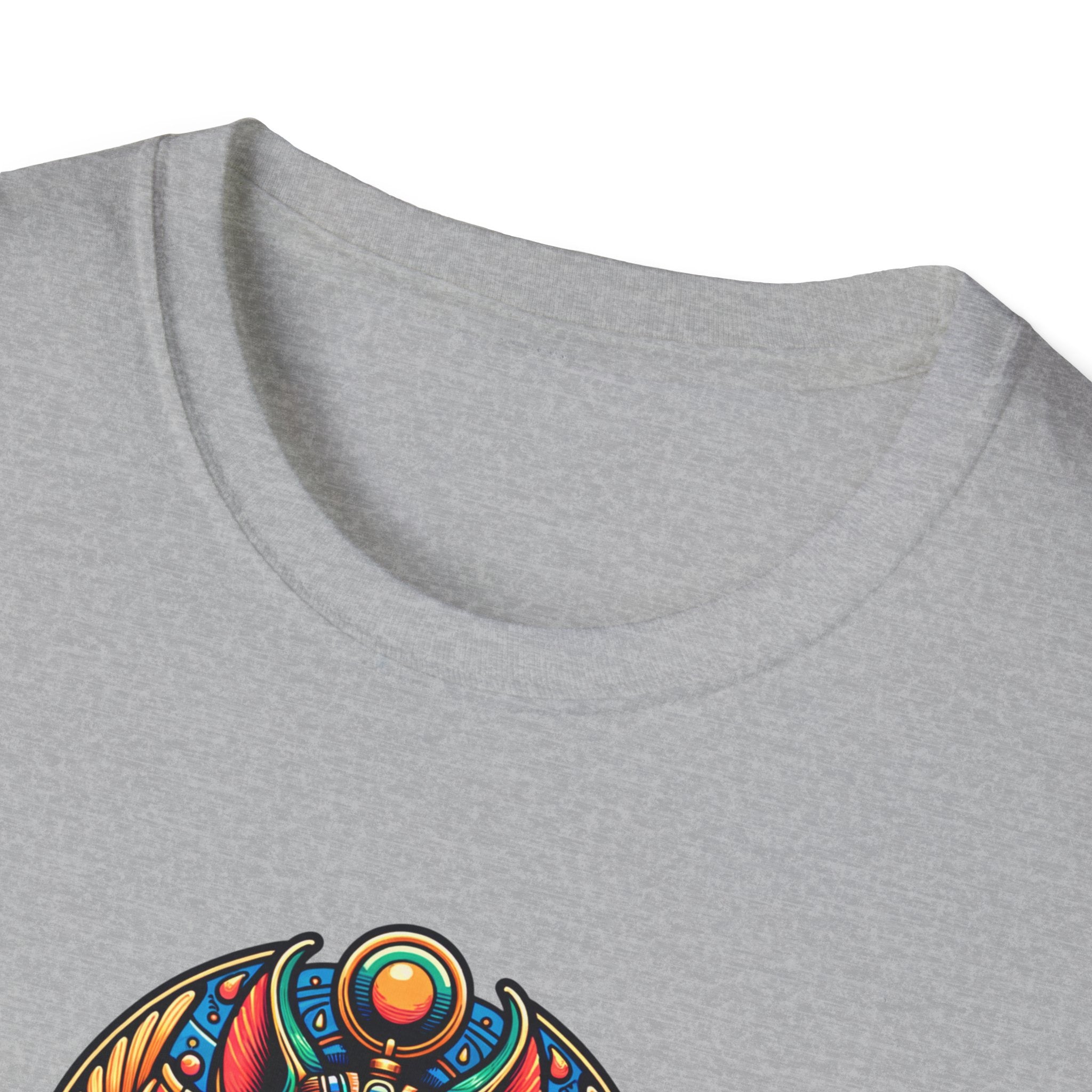 Egyptian Goddess Unisex Softstyle T-Shirt, Cute Graphic Tee, Boho Vintage Top, Gift for Cat Lovers, Summer Casual Wear, Festival Outfit