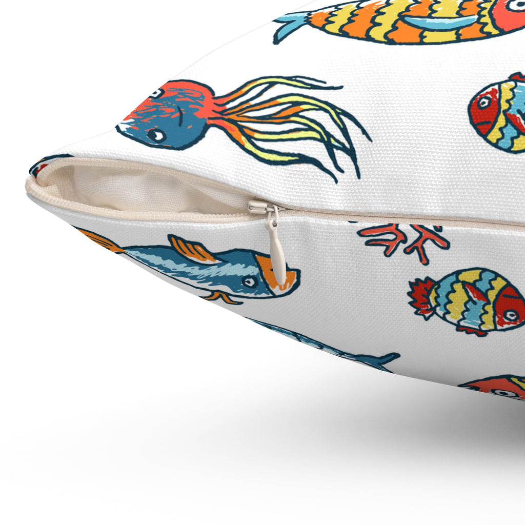 Tropical Fish Throw Pillow