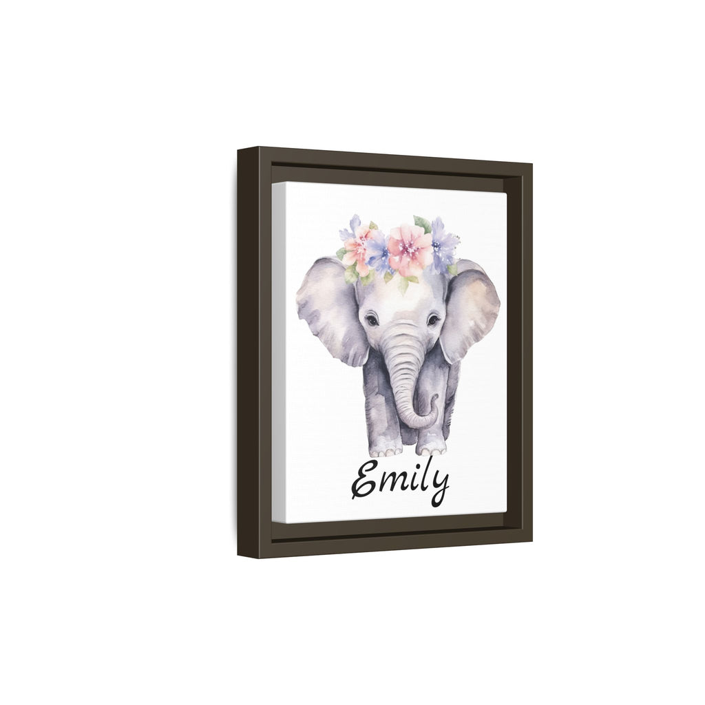 Personalized Baby Elephant Decor, Framed Picture Print, Gender Neutral Safari Animal Theme Gift, Matte Poster