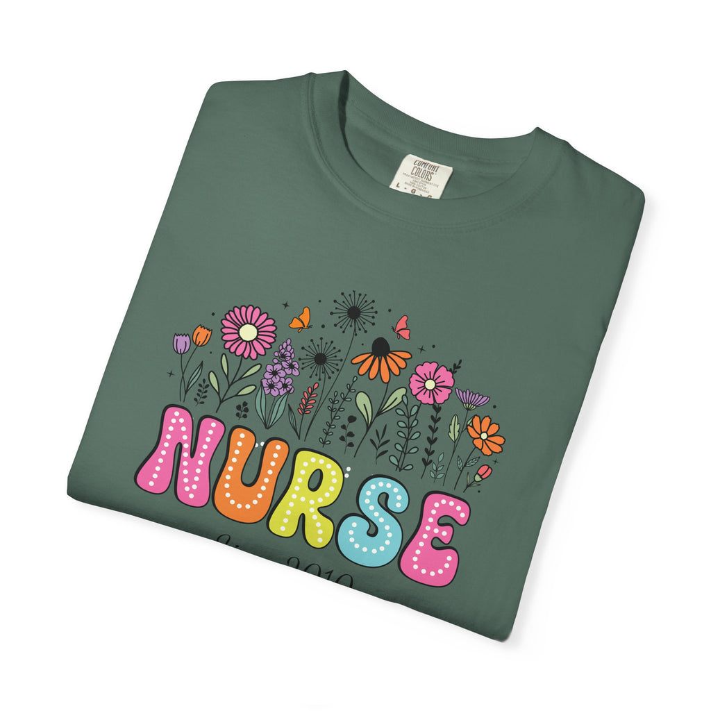 Personalized Floral Nurse T-Shirt, New Nurse Grad Gift, Nurse Gift