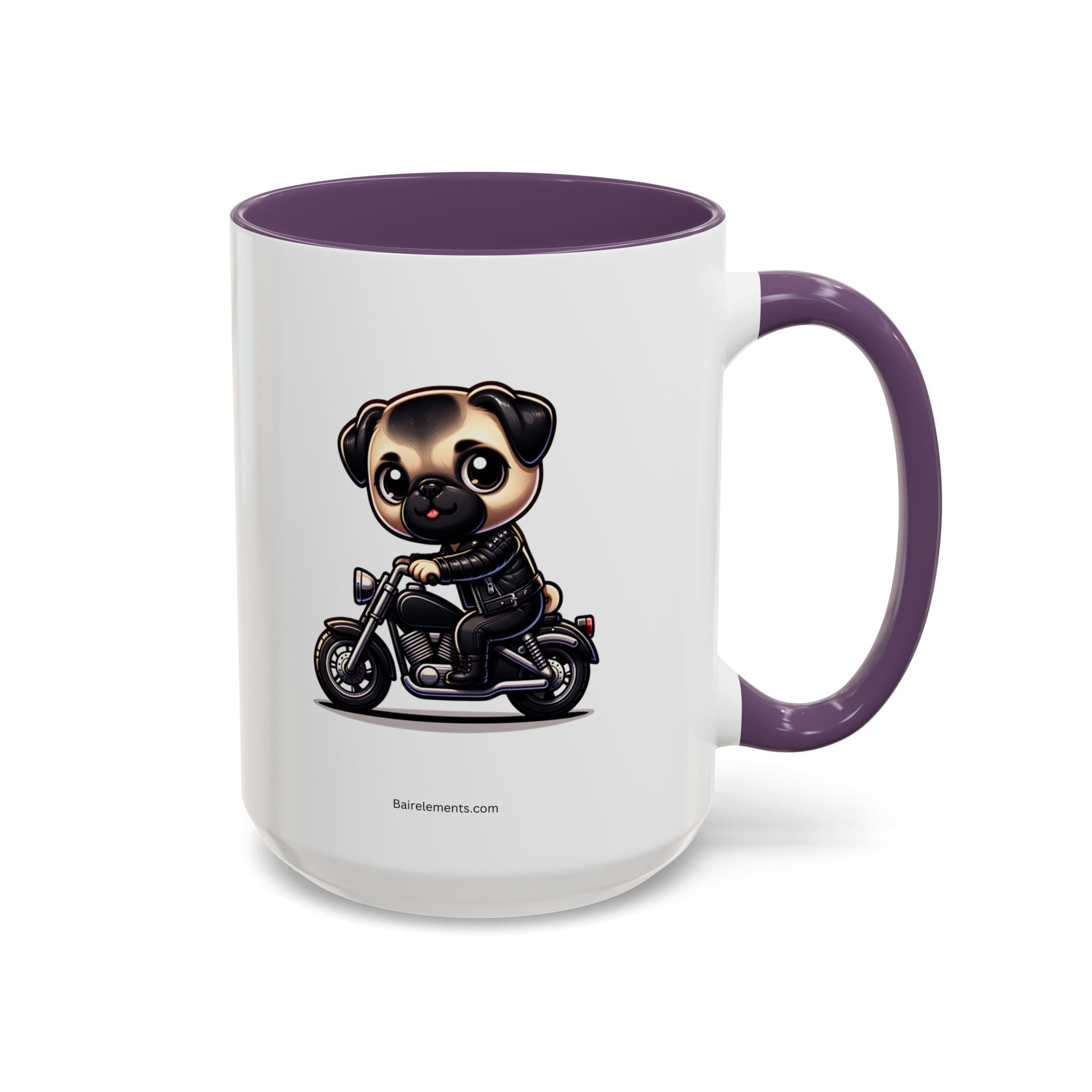 Personalized Motorcycle Pug Mug , Custom Dog Lover Coffee Cup