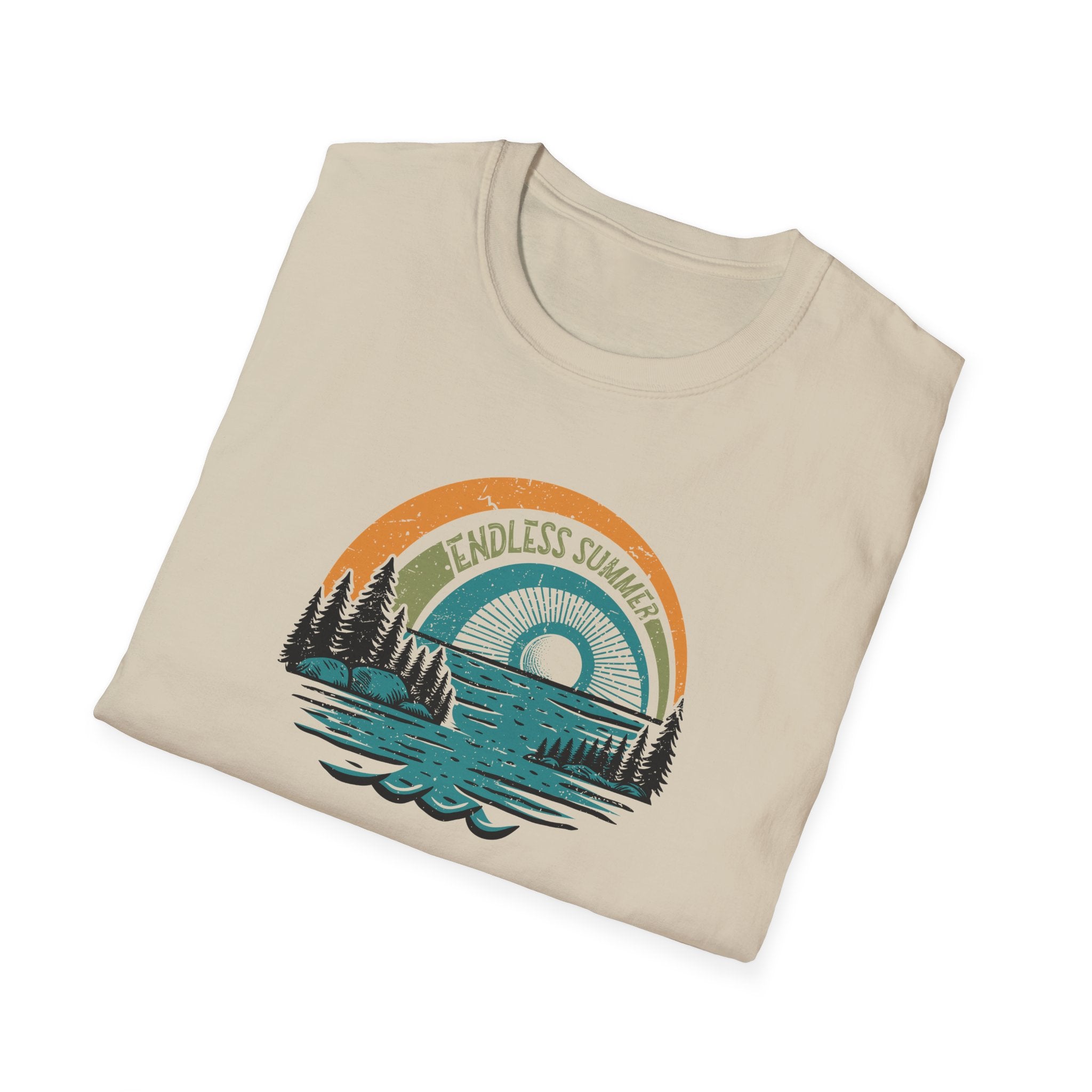 Nature-Inspired Unisex Softstyle T-Shirt, Eco-Friendly Tee, Outdoor Lover Gift, Summer Vibes Apparel, Adventure Clothing