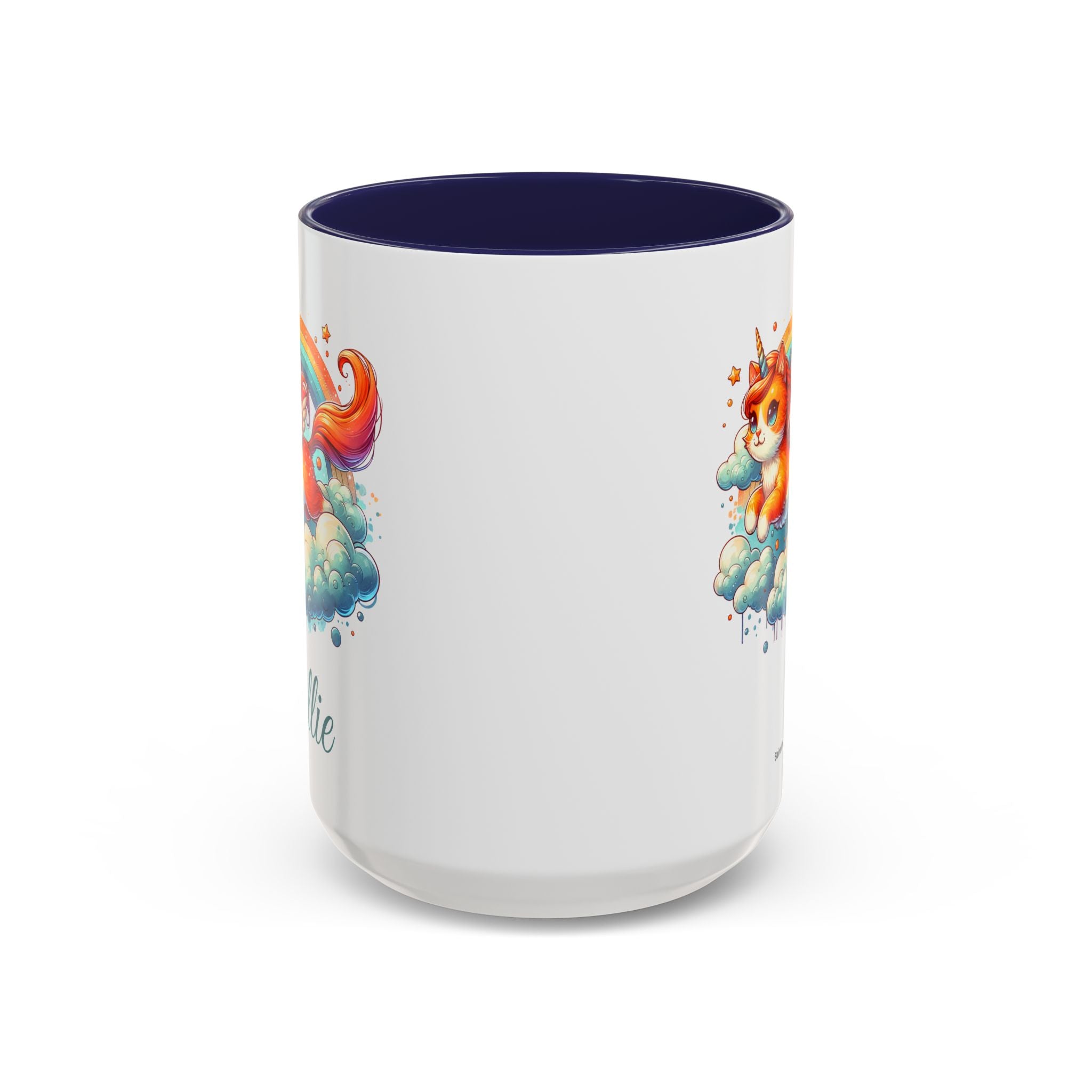 Personalized Flying Orange Unicorn Cat Coffee Mug, Orange Cat Mug