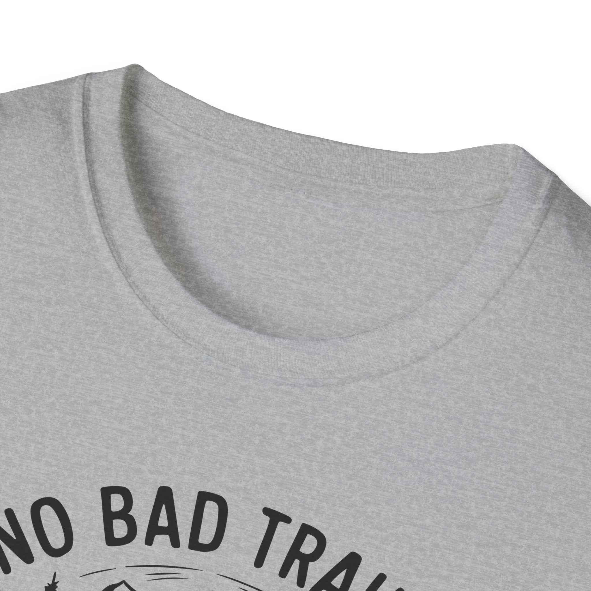Funny Outdoor Adventure Unisex T-Shirt | No Bad Trails Just Bad Knees | Hiking Gift, Camping Tee, Nature Lover Shirt, Funny Gift