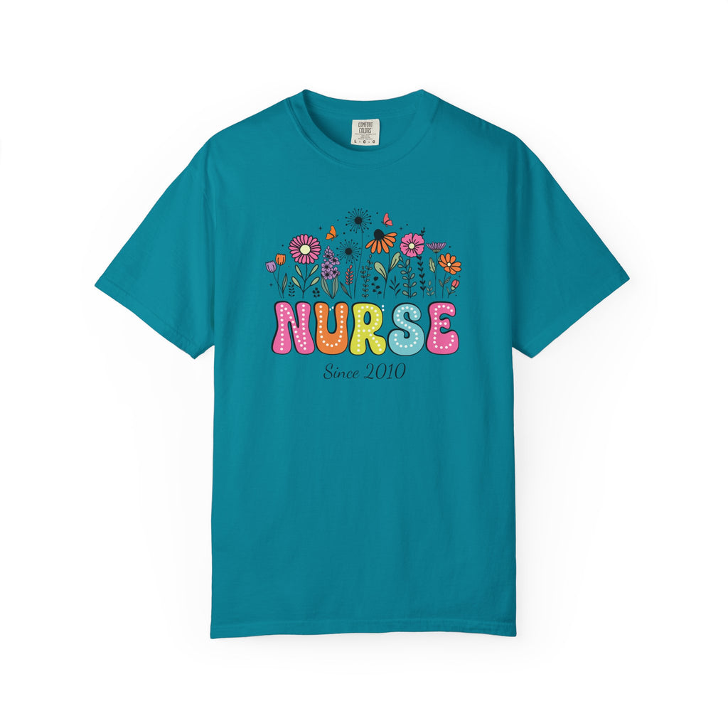 Personalized Floral Nurse T-Shirt, New Nurse Grad Gift, Nurse Gift