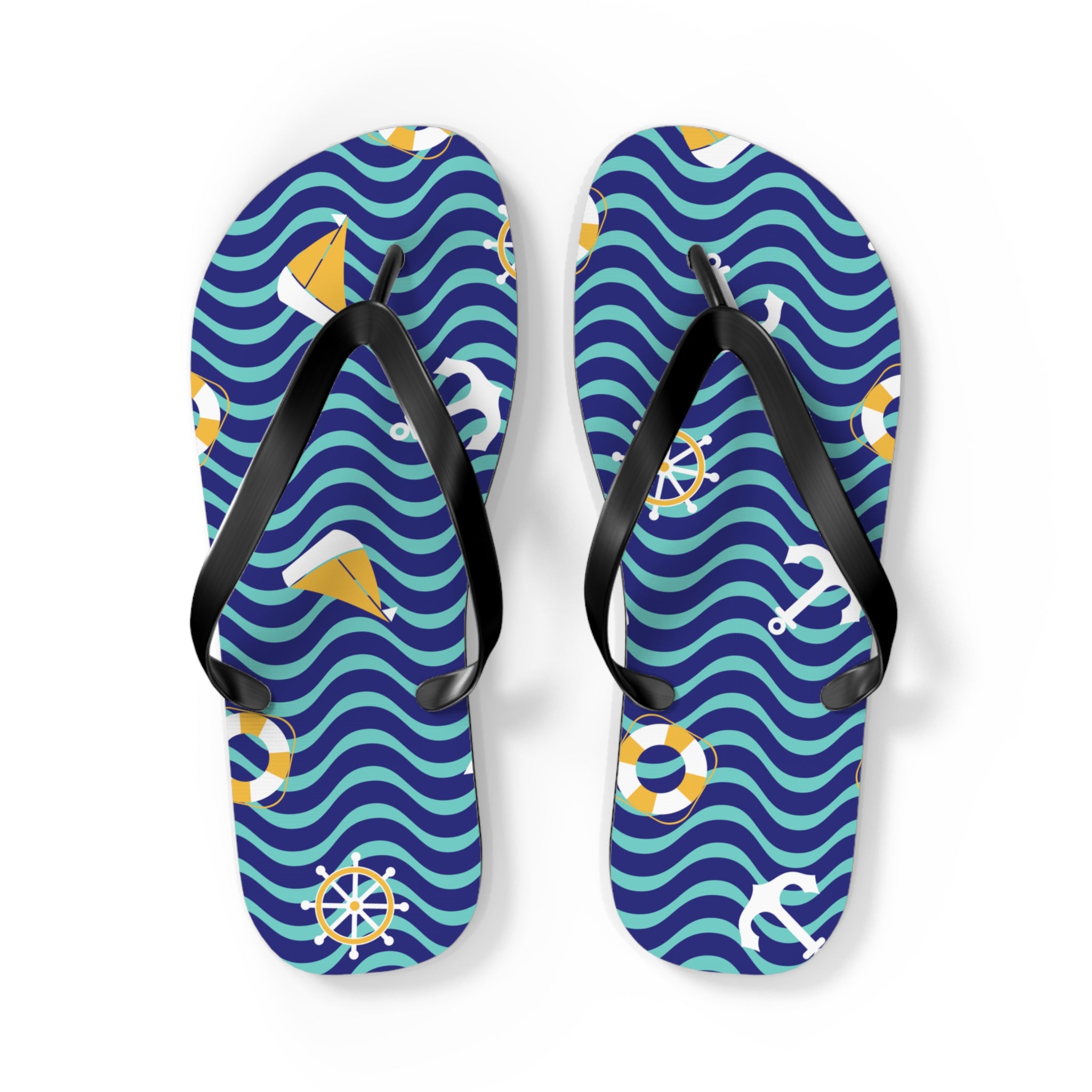 At Sea Tropical Flip Flops