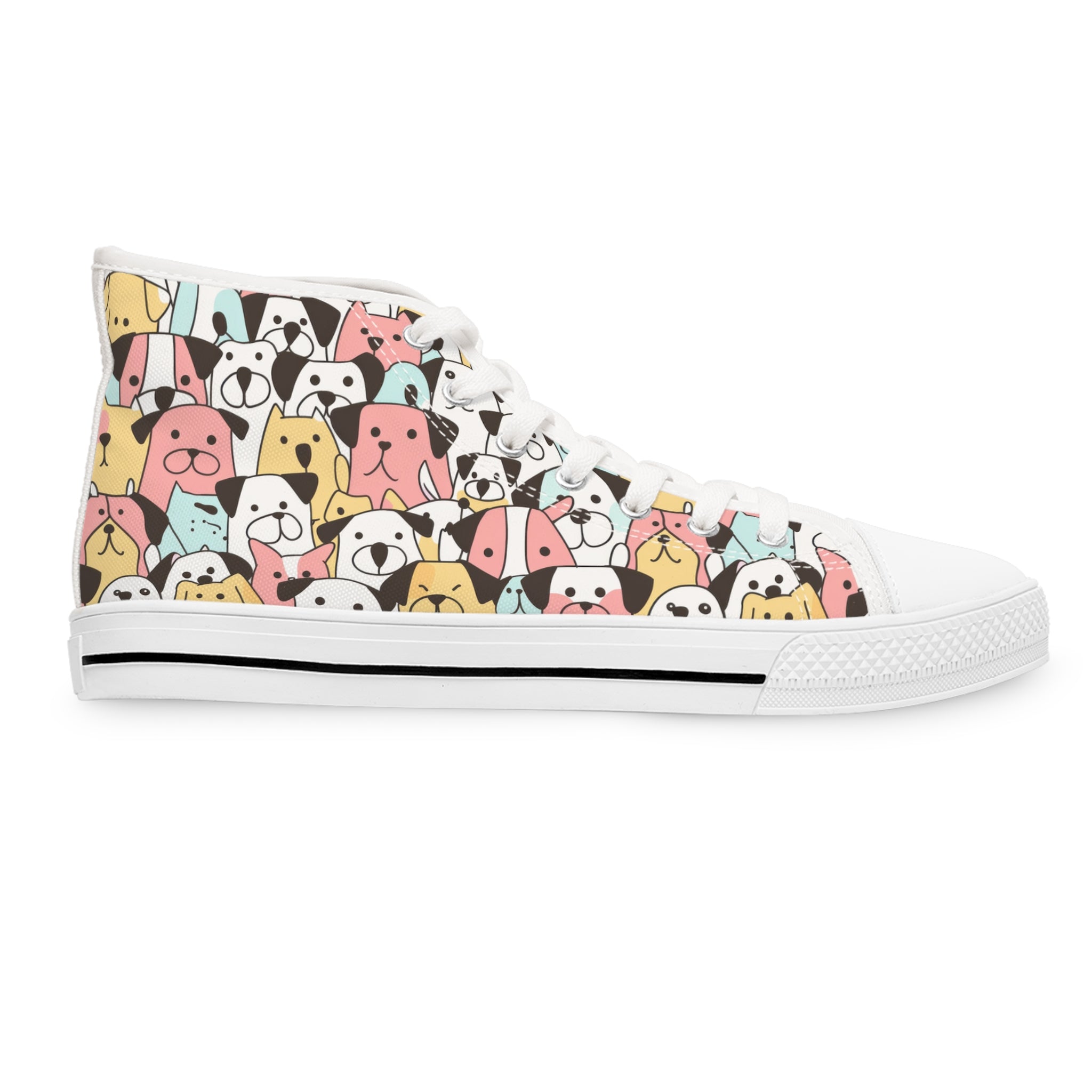 Cute Colorful Dog Face Women's Hi-Top Sneakers