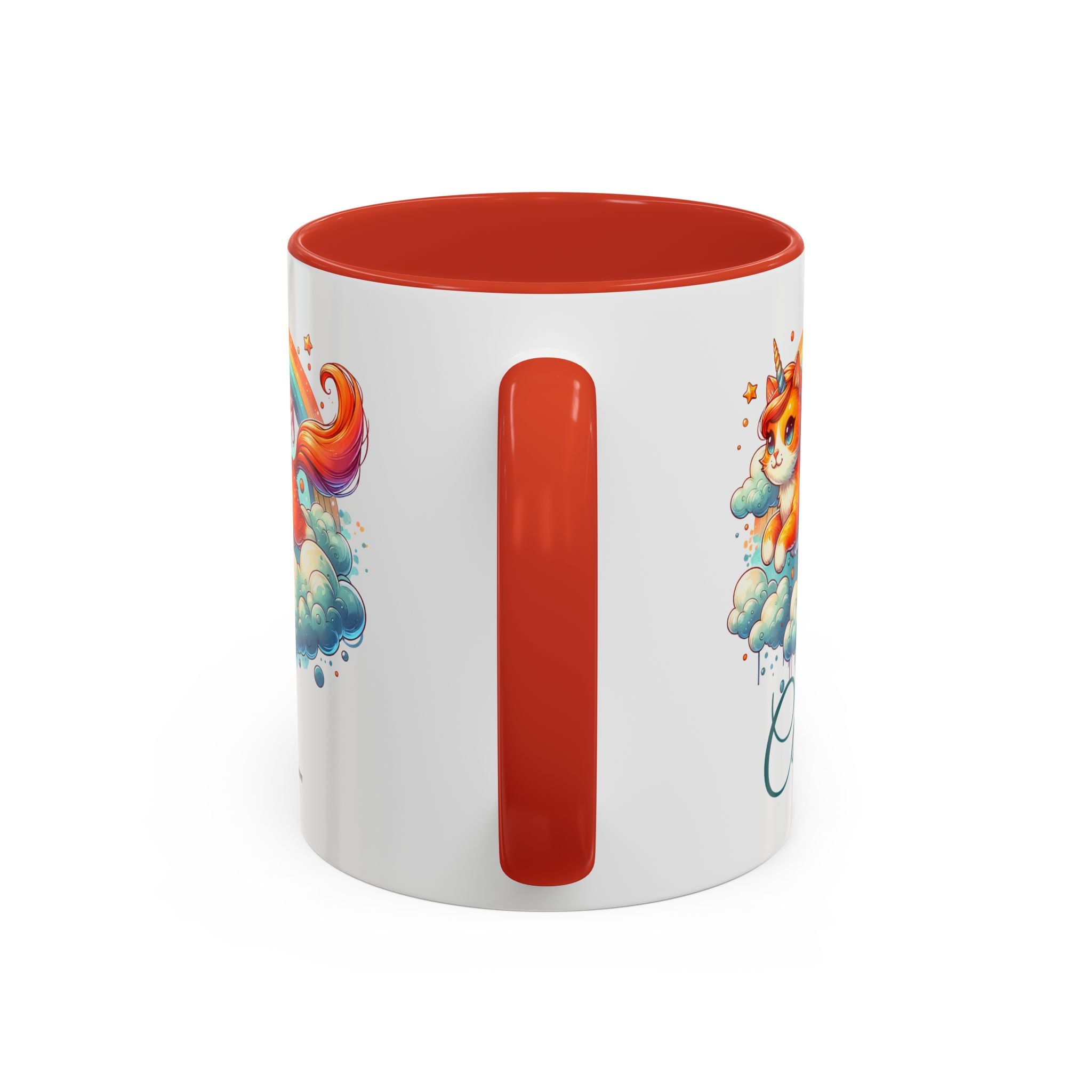 Personalized Flying Orange Unicorn Cat Coffee Mug, Orange Cat Mug