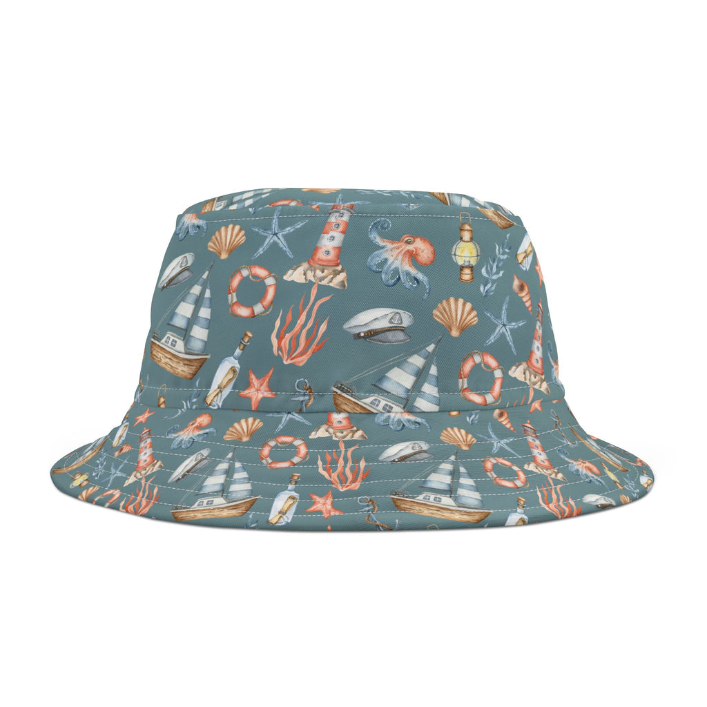 Seaside Adventures Bucket Hat | Nautical Summer Fashion, Beachwear Accessory, Travel Hat, Gift for Beach Lovers