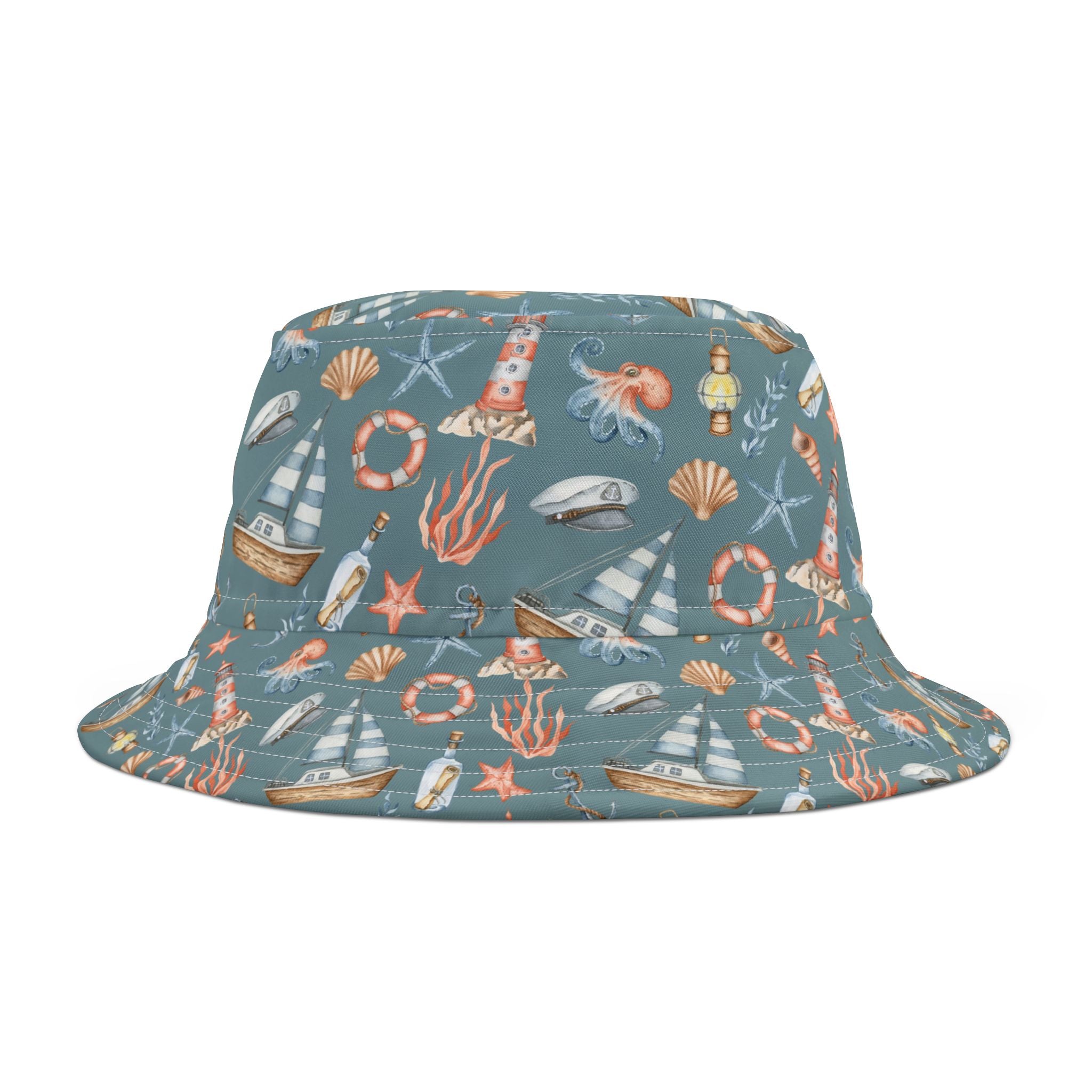 Seaside Adventures Bucket Hat | Nautical Summer Fashion, Beachwear Accessory, Travel Hat, Gift for Beach Lovers