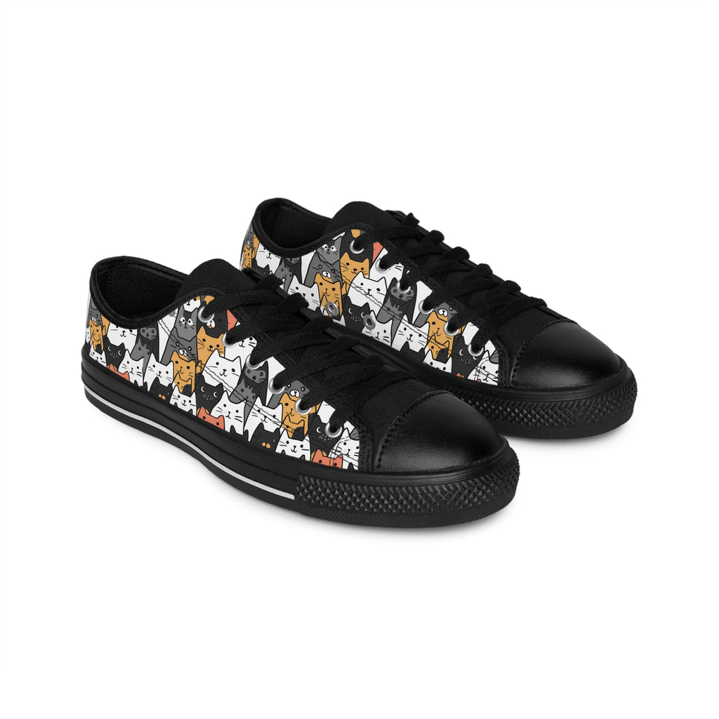 Cute Cat Face Sneakers, Cat Lover Gift, Animal Print Shoes, Fun Cat Shoes, Kitty Kicks