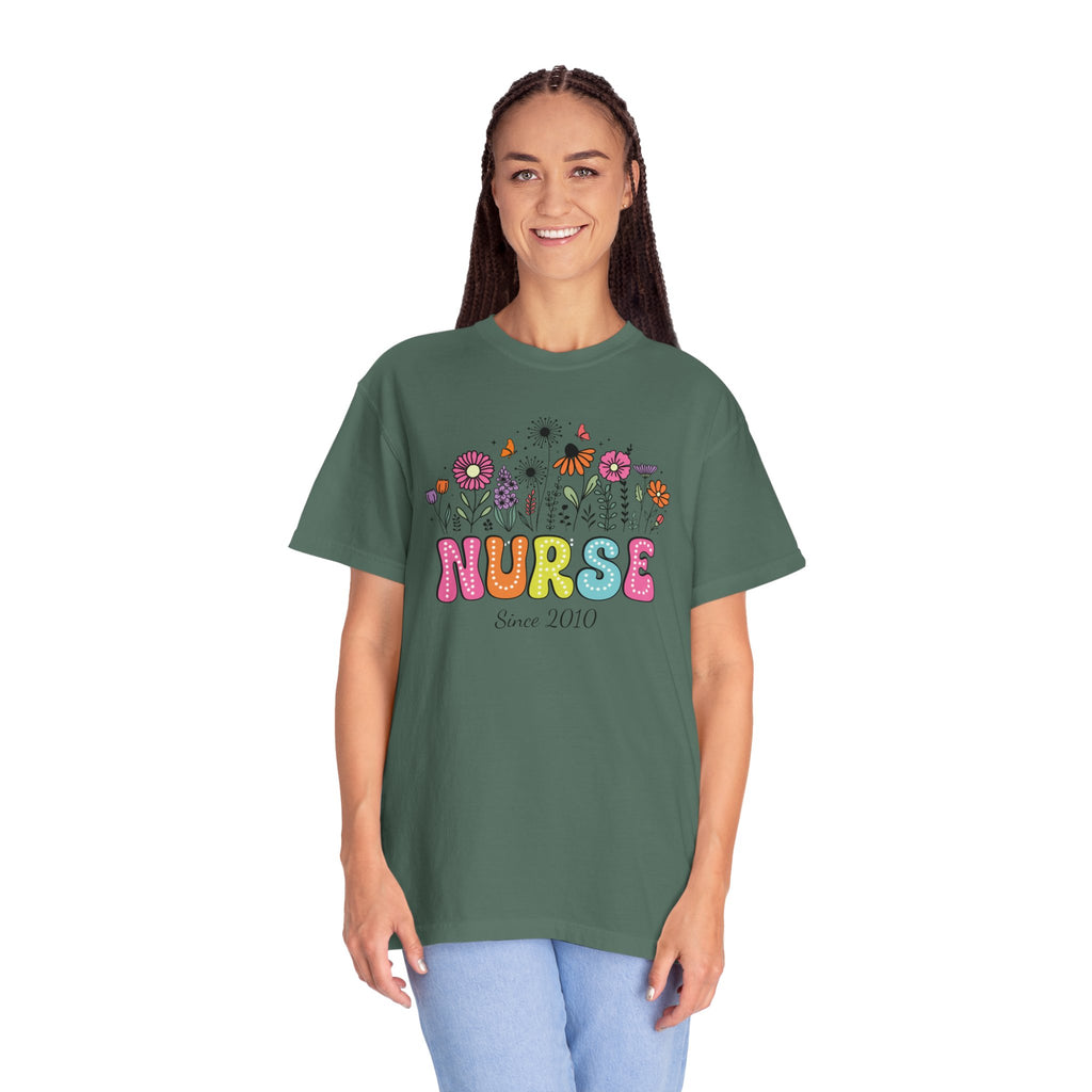 Personalized Floral Nurse T-Shirt, New Nurse Grad Gift, Nurse Gift