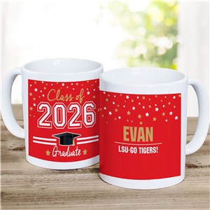 Personalized Class of with Cap and stripes Coffee Mug