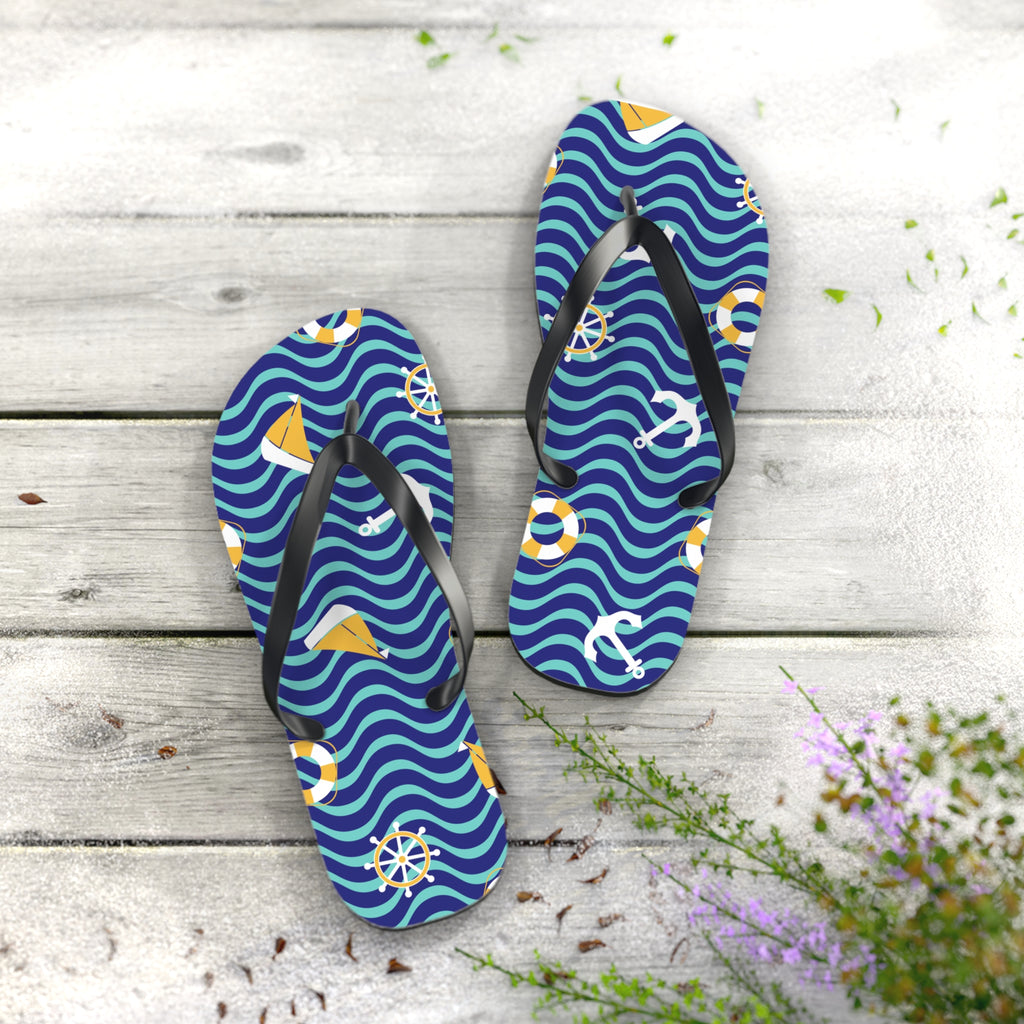 At Sea Tropical Flip Flops