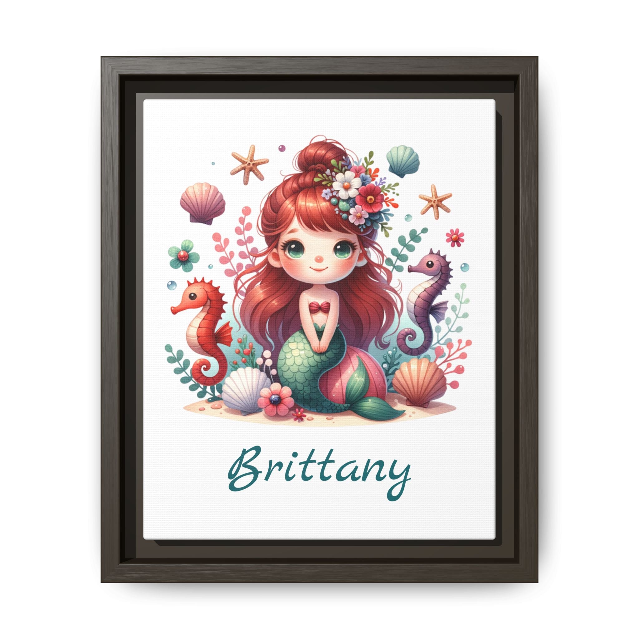 Personalized Little Red Haired Mermaid Girls Bedroom Decor, Great Gift Idea, Mermaid Wall Decor, Custom Name Wall Art