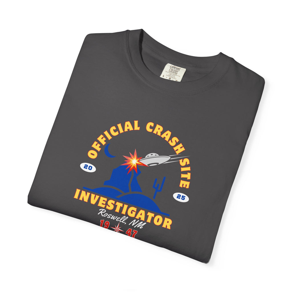 UFO Crash Site Investigator Unisex T-Shirt - Alien UFO Space Funny Tee, Extraterrestrial Sci-fi Graphic Shirt, Roswell, NM