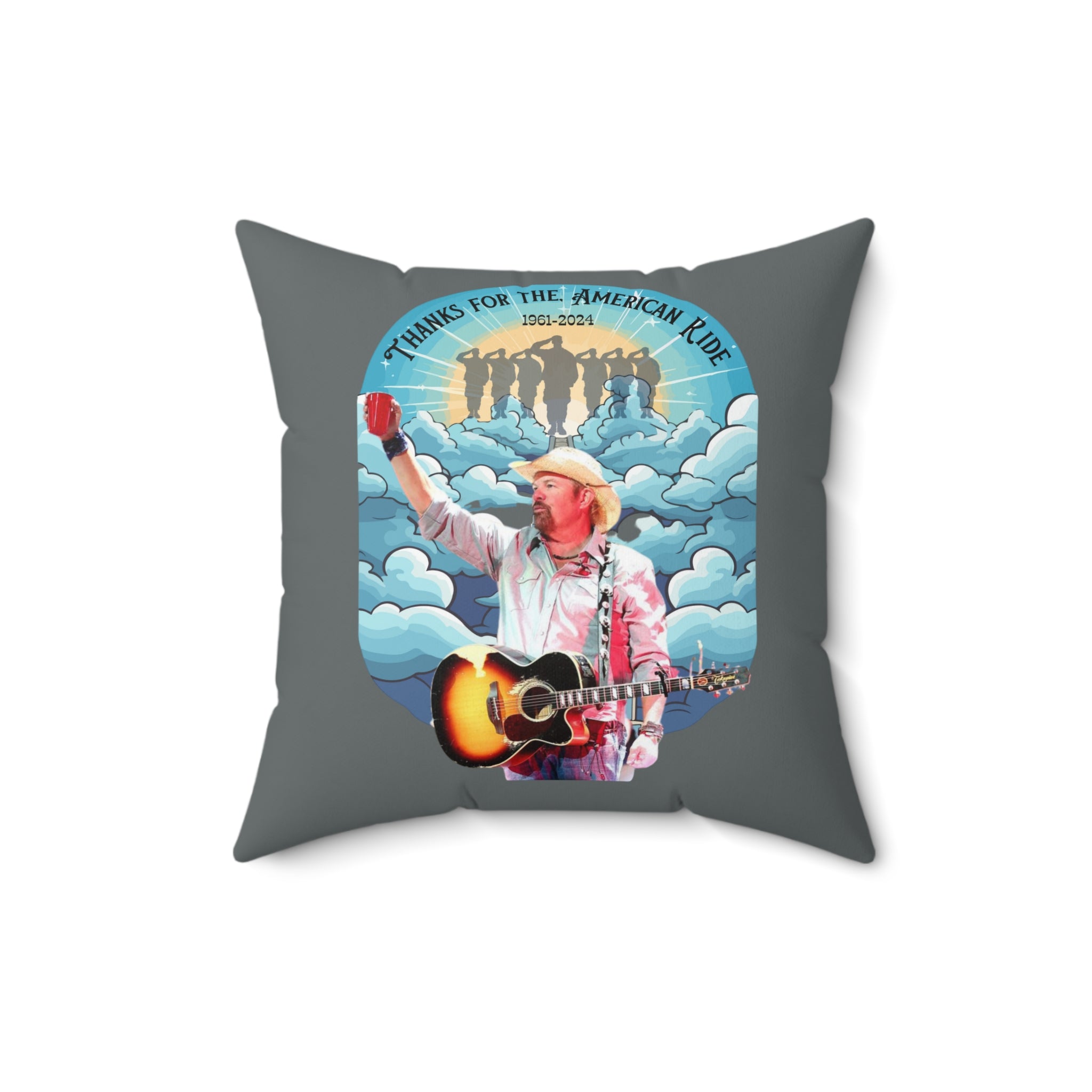 Toby Keith, Red Solo Cup, throw Pillow, 2 sizes