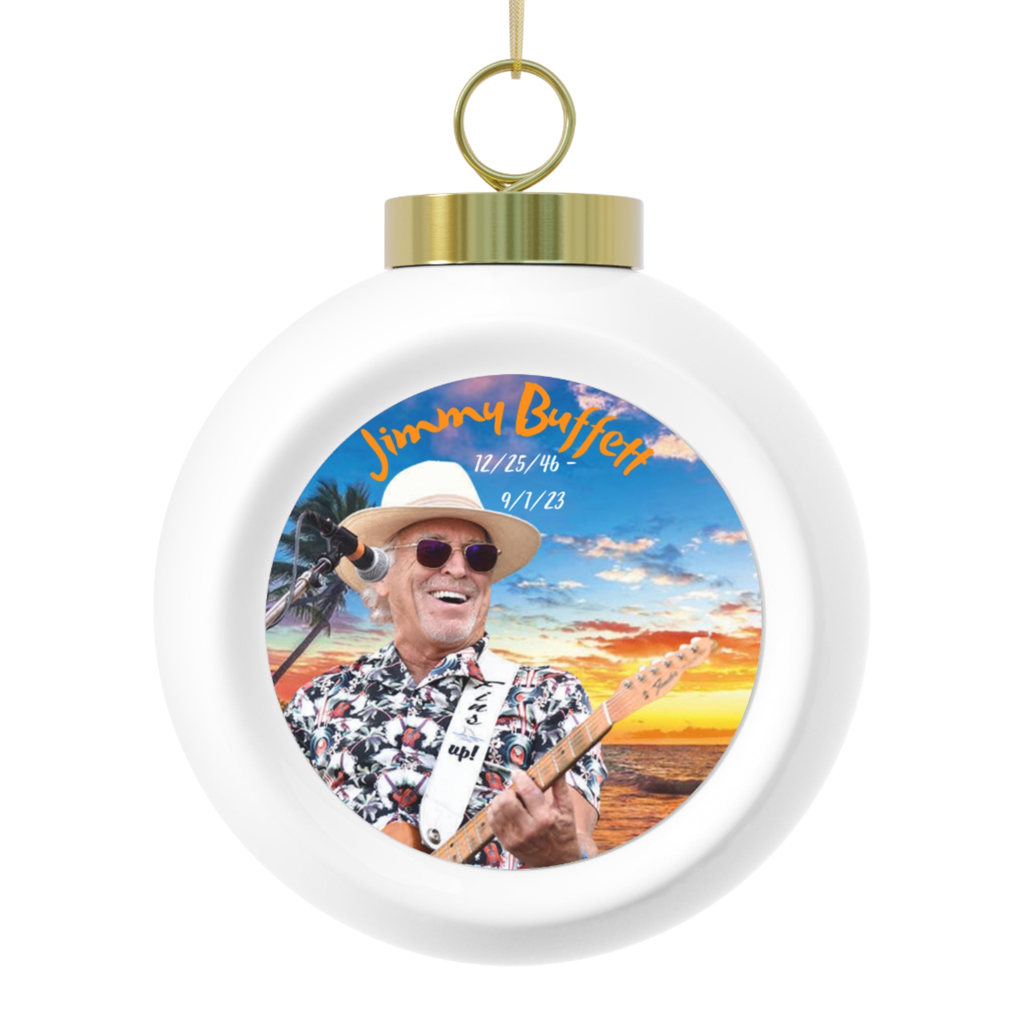 Jimmy Buffett, Ceramic Ball Ornament, Sunset