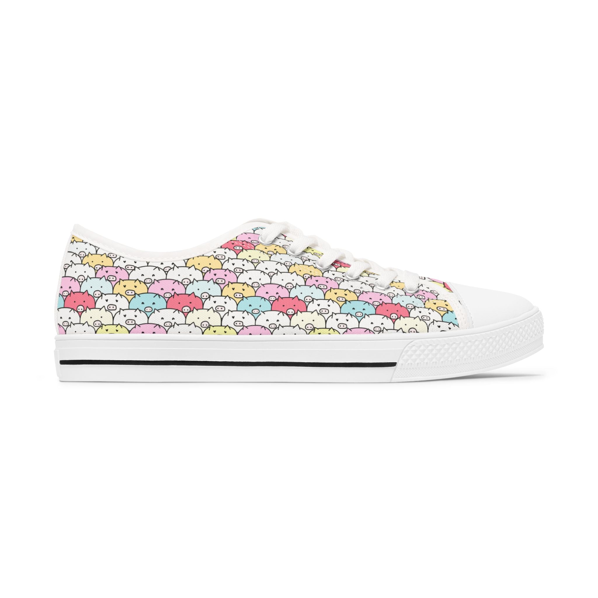 Women's Piggy Print Canvas Sneakers