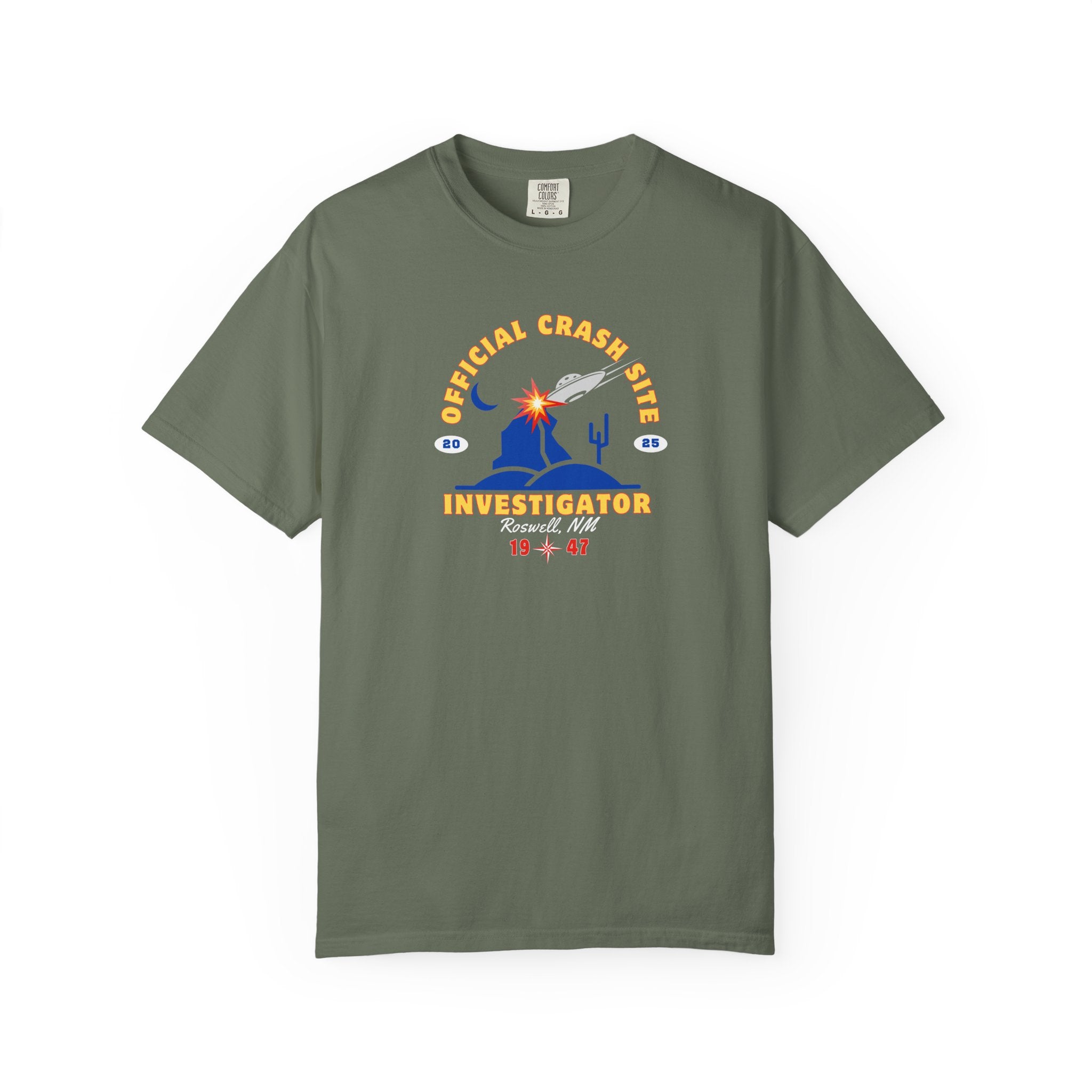UFO Crash Site Investigator Unisex T-Shirt - Alien UFO Space Funny Tee, Extraterrestrial Sci-fi Graphic Shirt, Roswell, NM